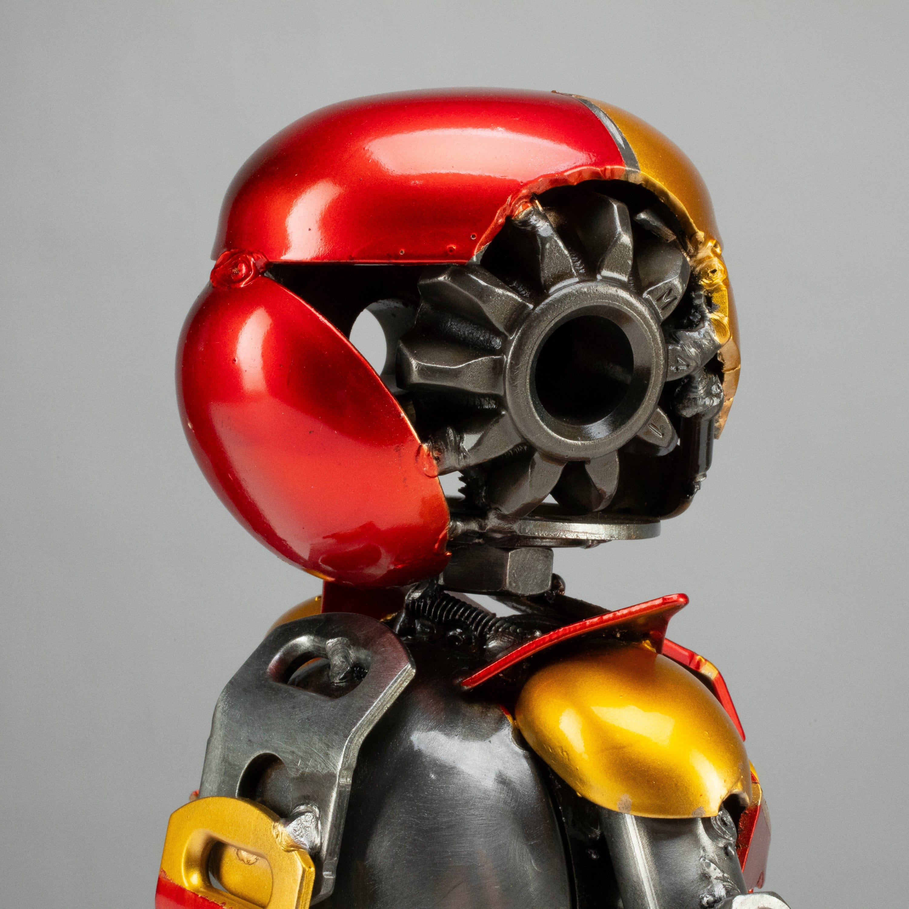 Kalifano Recycled Metal Art 10" Iron Man Inspired Recycled Metal Sculpture RMS-IMR25-S