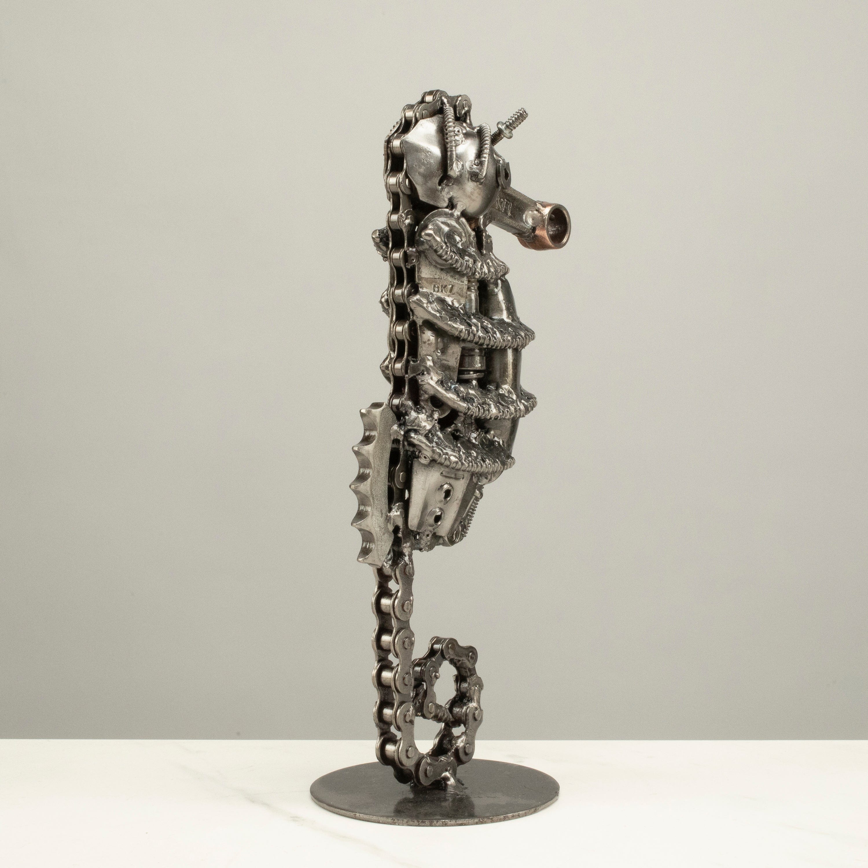 Kalifano Recycled Metal Art 10" Seahorse Inspired Recycled Metal Sculpture RMS-400SH-N