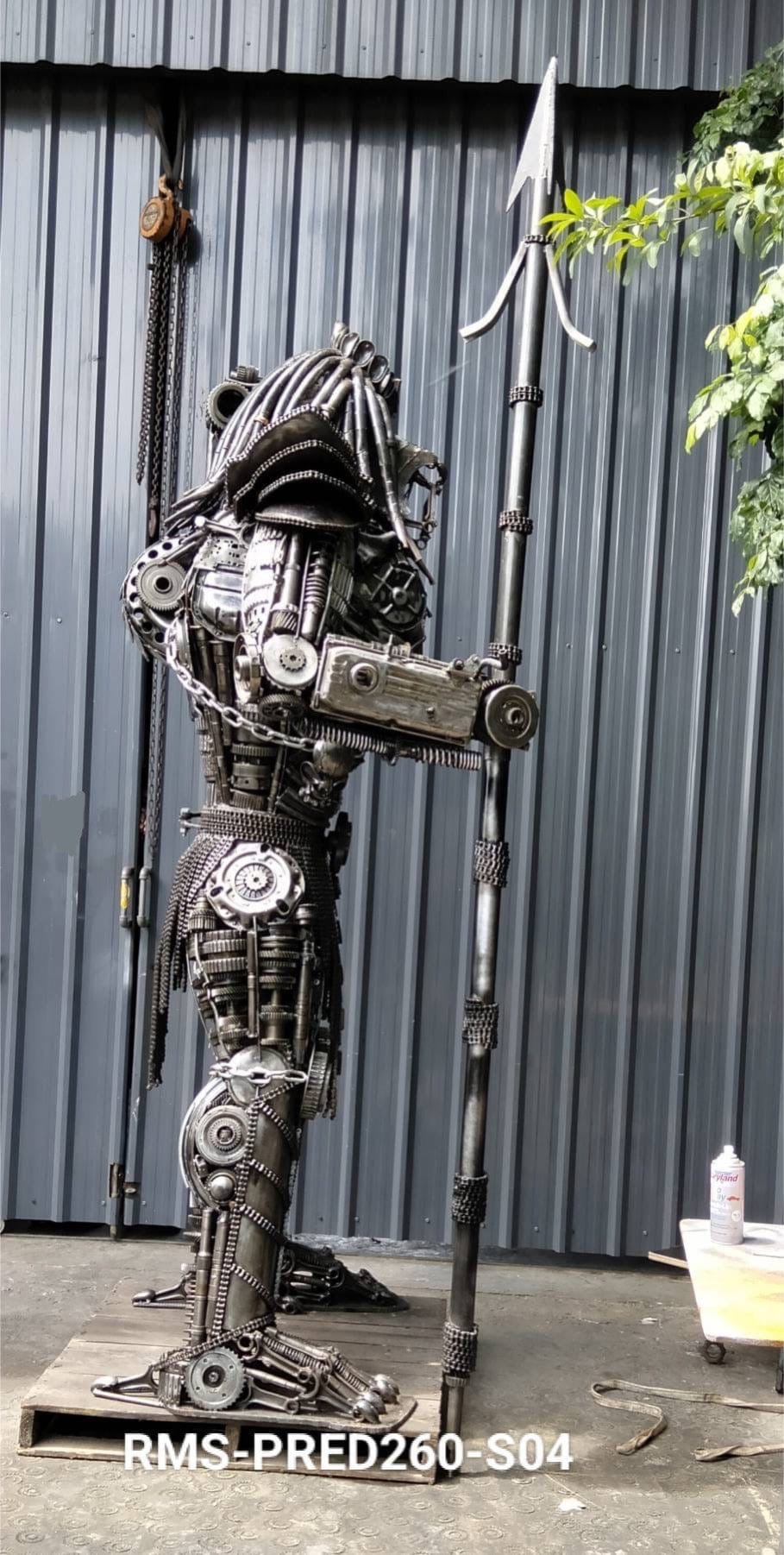 Kalifano Recycled Metal Art 102" Predator Inspired Recycled Metal Art Sculpture RMS-PRED260-S04