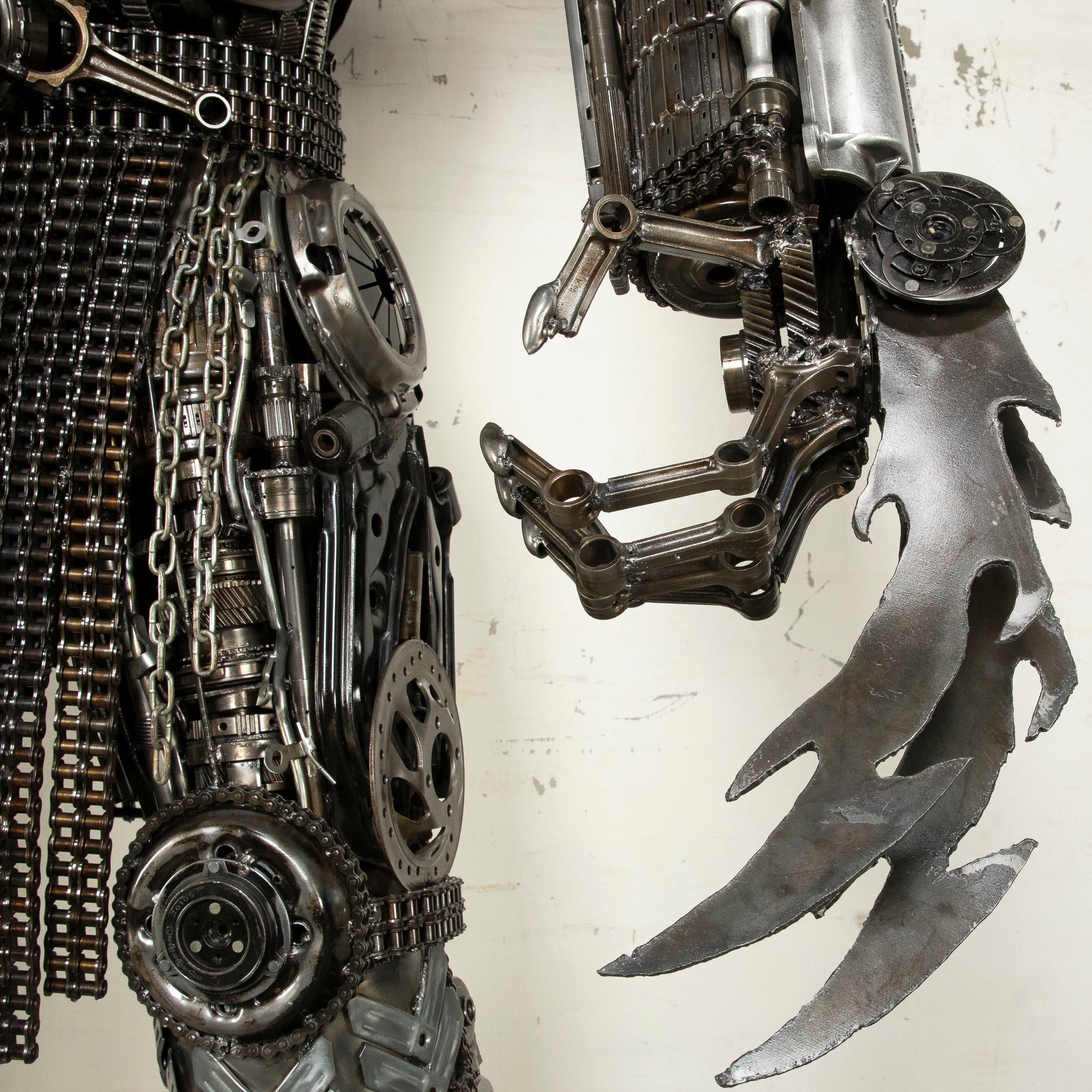 Kalifano Recycled Metal Art 102" Predator Inspired Recycled Metal Art Sculpture RMS-PRED260-S05