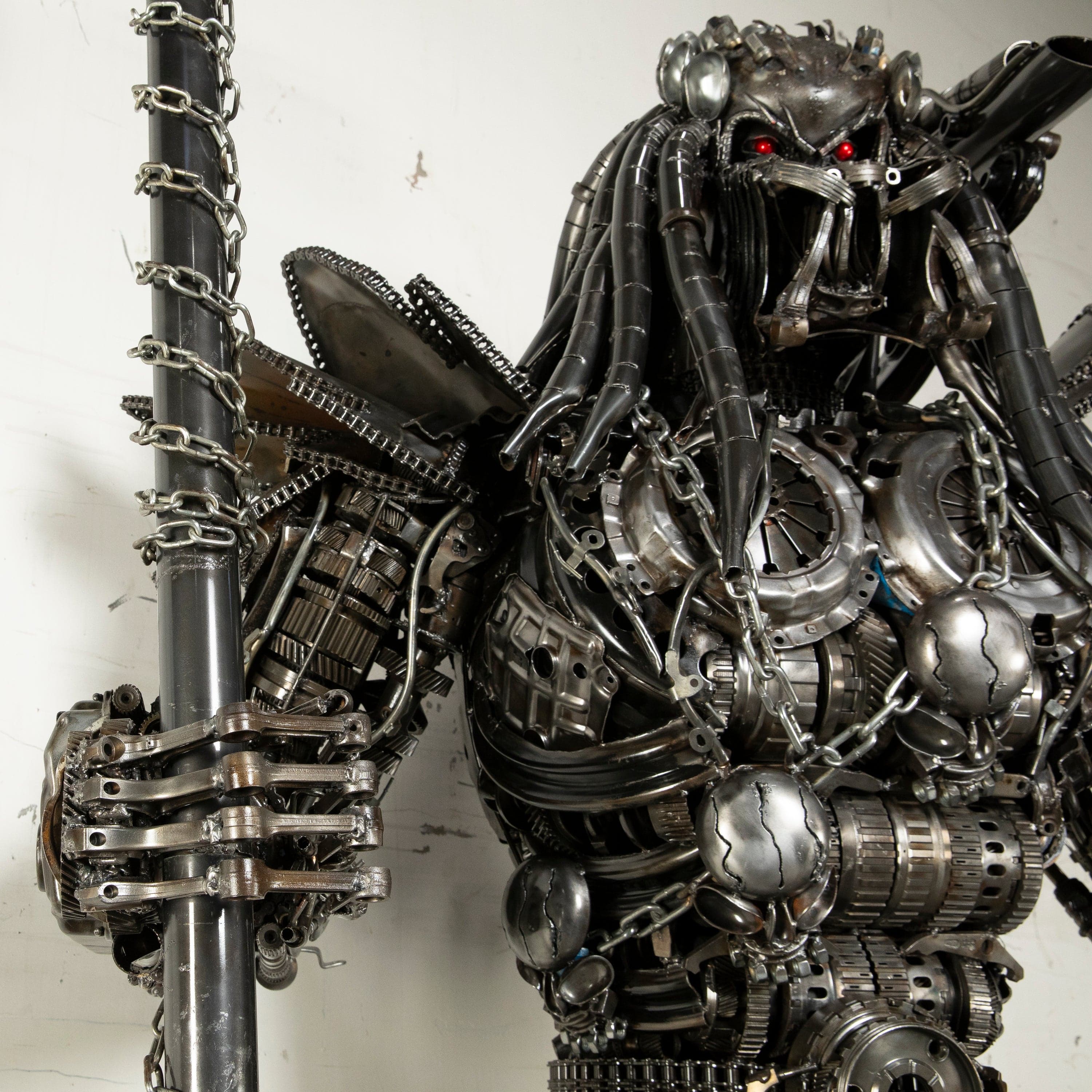 Kalifano Recycled Metal Art 102" Predator Inspired Recycled Metal Art Sculpture RMS-PRED260-S05