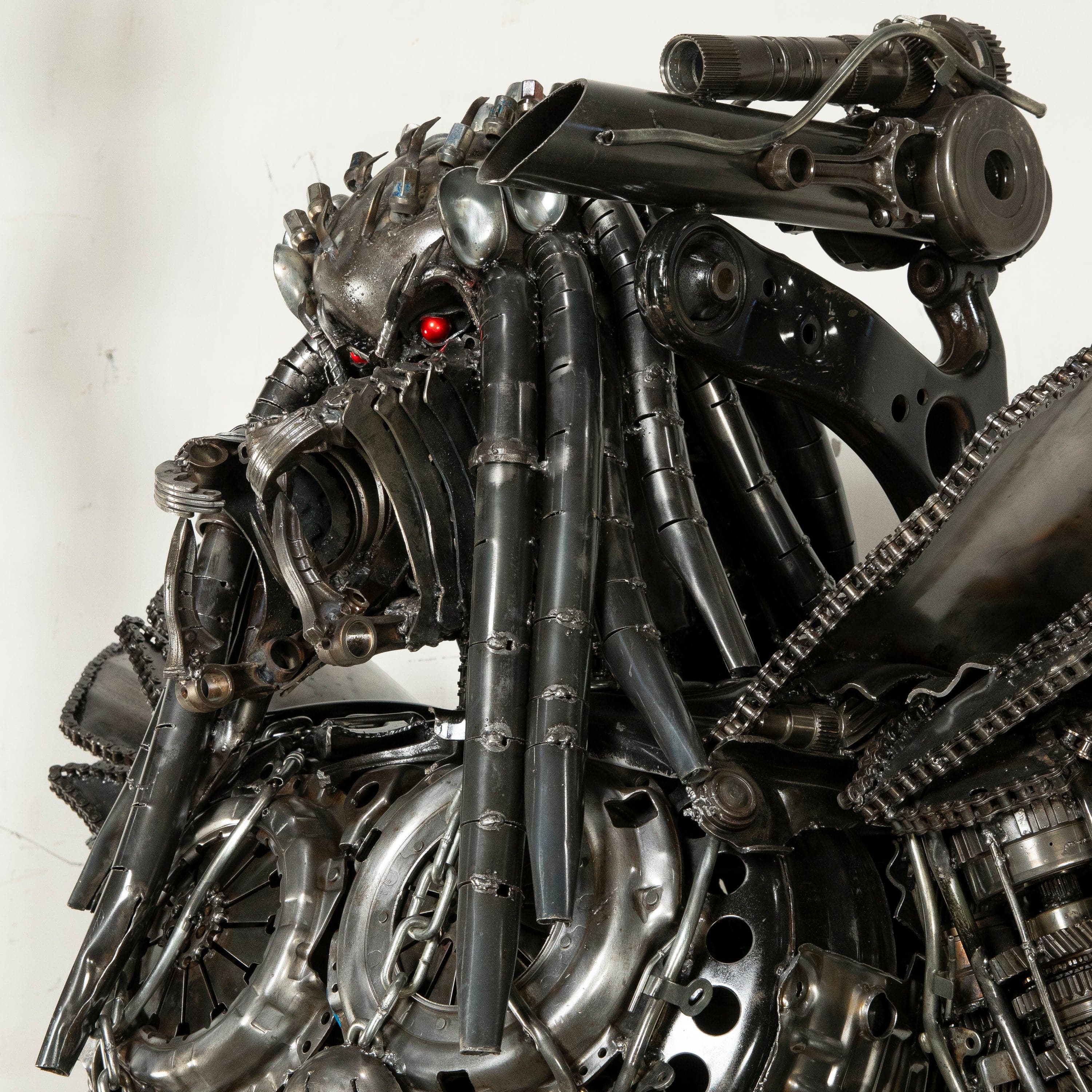 Kalifano Recycled Metal Art 102" Predator Inspired Recycled Metal Art Sculpture RMS-PRED260-S05