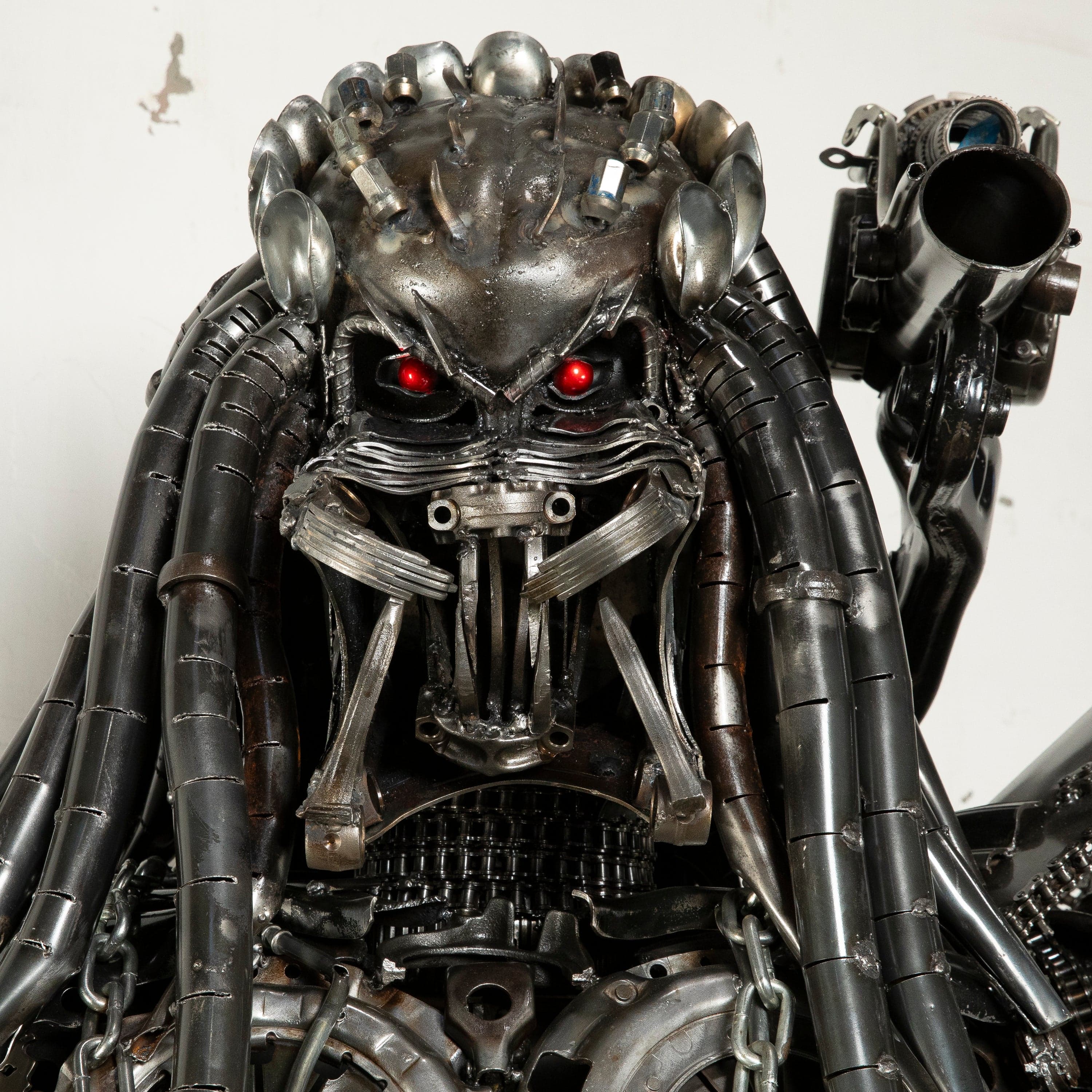 Kalifano Recycled Metal Art 102" Predator Inspired Recycled Metal Art Sculpture RMS-PRED260-S05