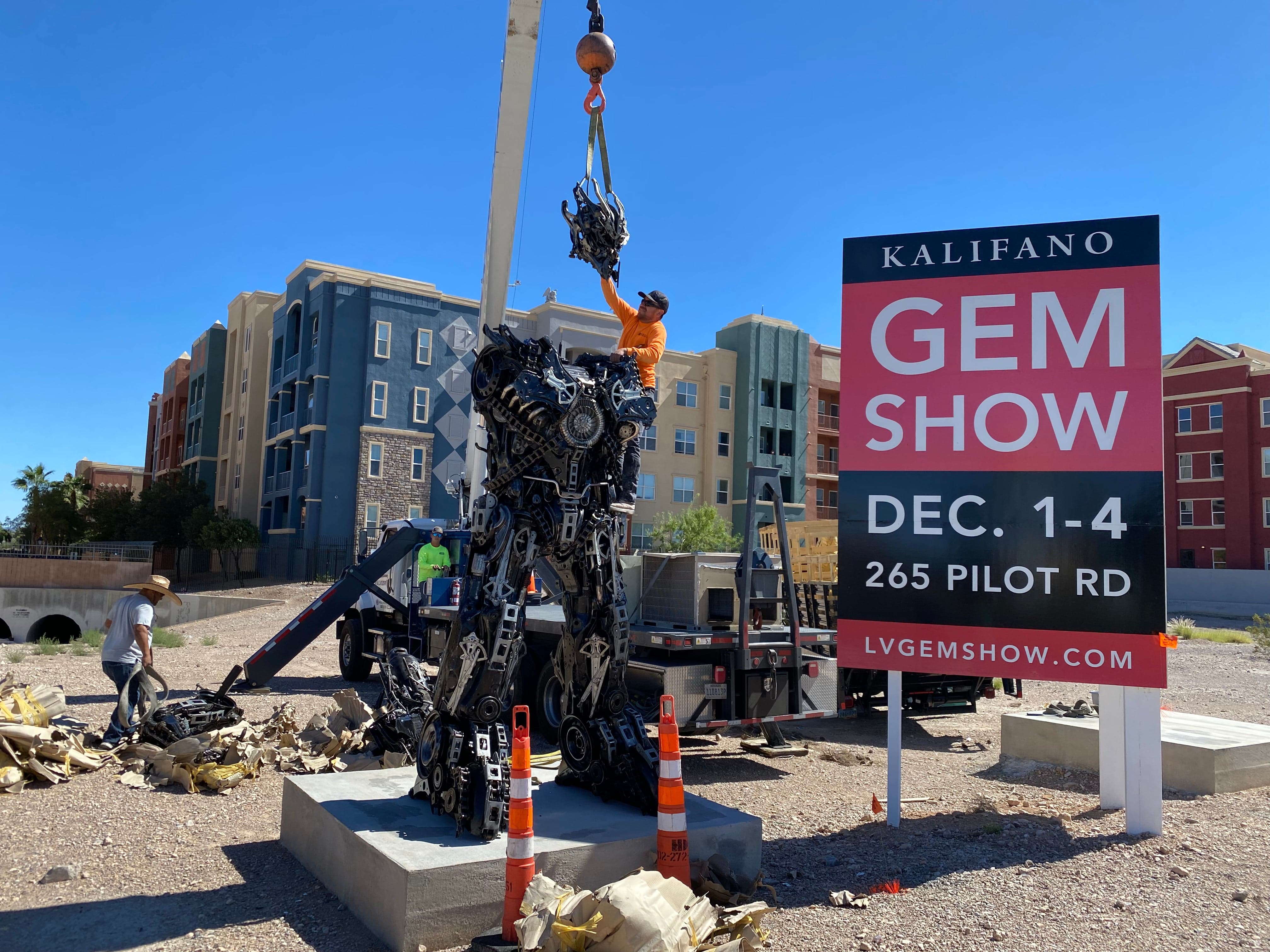 Kalifano Recycled Metal Art 11.5ft Megatron Inspired Recycled Metal Art Sculpture RMS-MEG350-S01