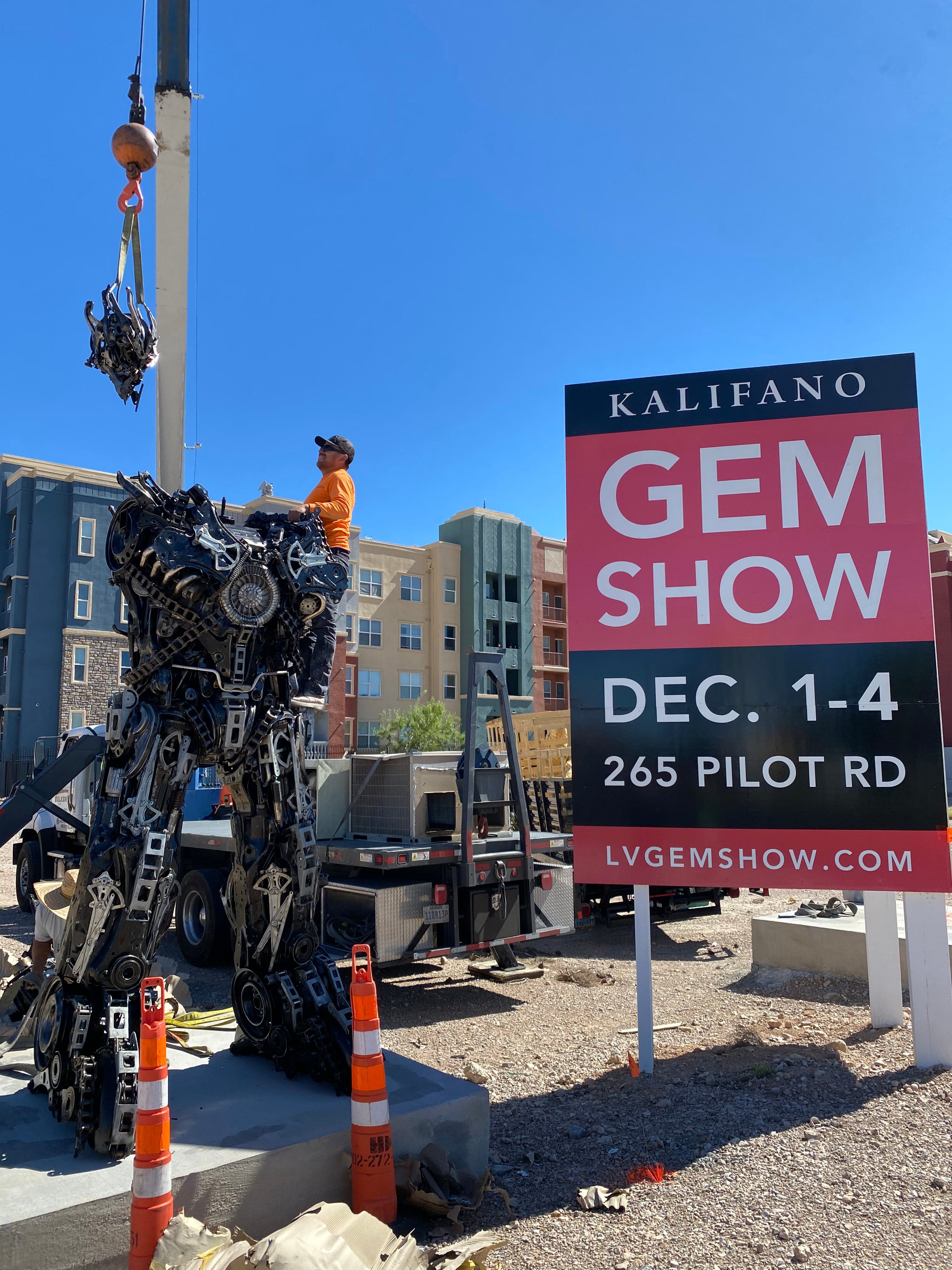 Kalifano Recycled Metal Art 11.5ft Megatron Inspired Recycled Metal Art Sculpture RMS-MEG350-S01