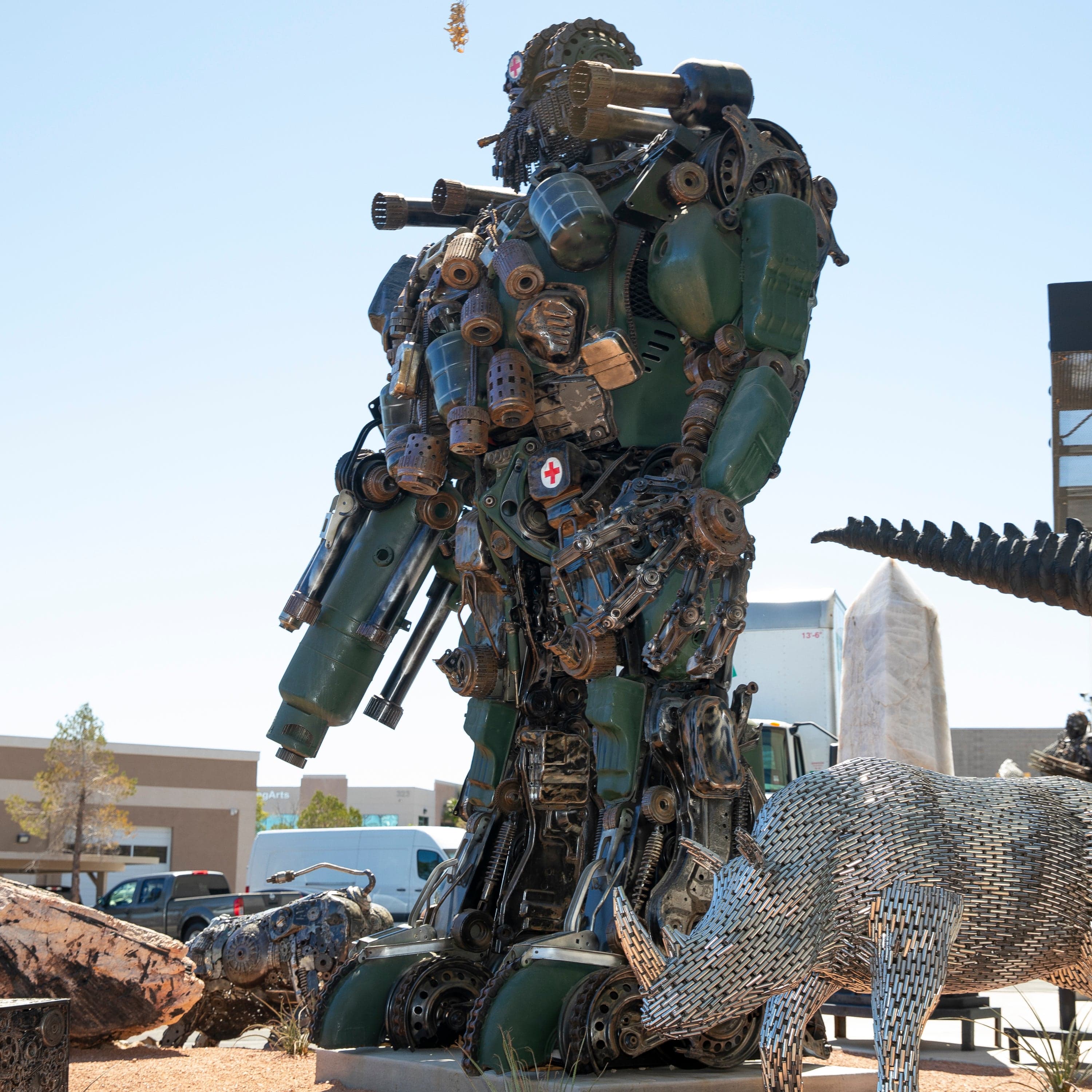 Kalifano Recycled Metal Art 157" Hound Inspired Recycled Metal Art Sculpture RMS-H400-S01