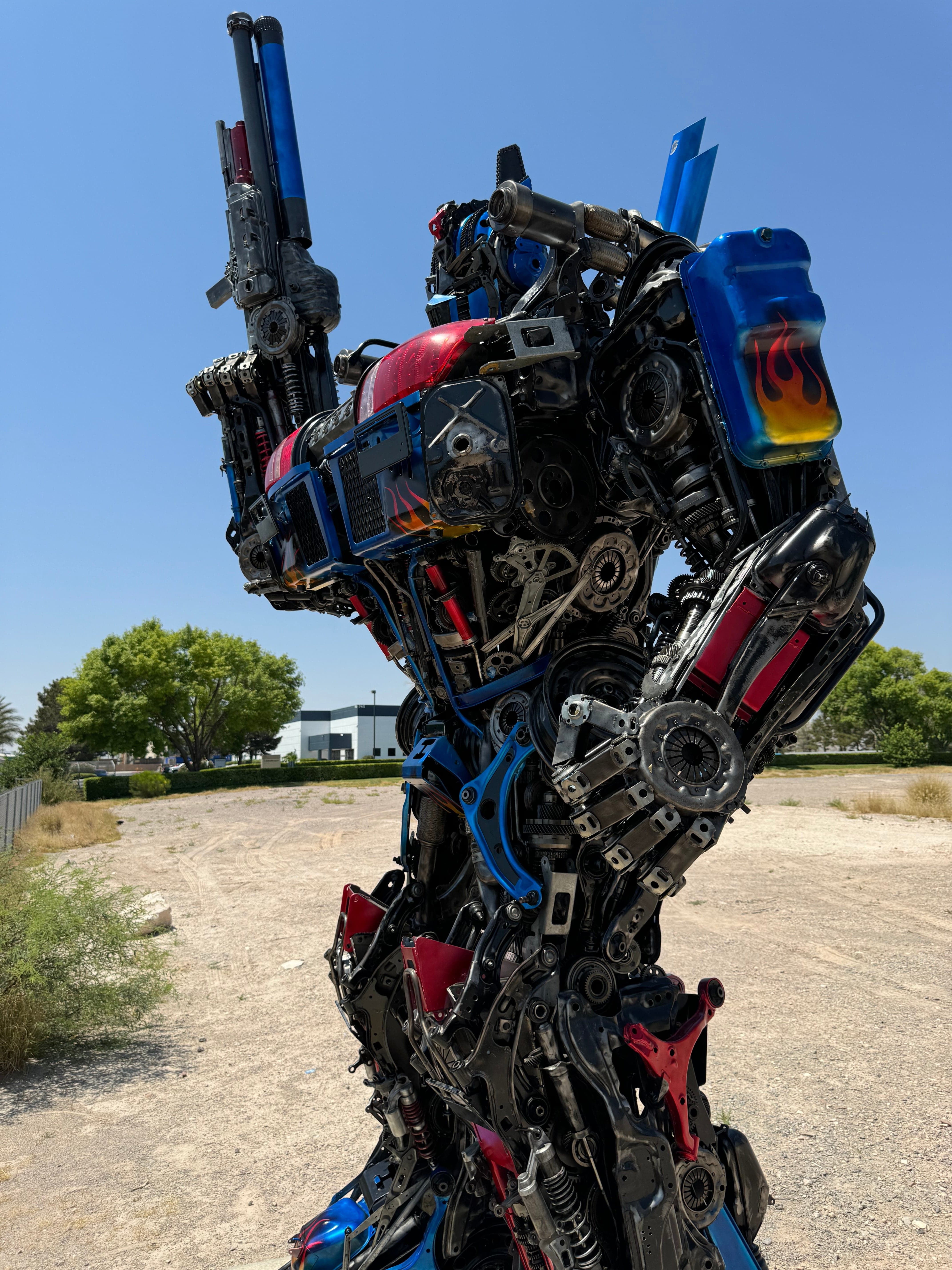 Kalifano Recycled Metal Art 157" Optimus Prime Inspired Recycled Metal Art Sculpture RMS-OP400-S05