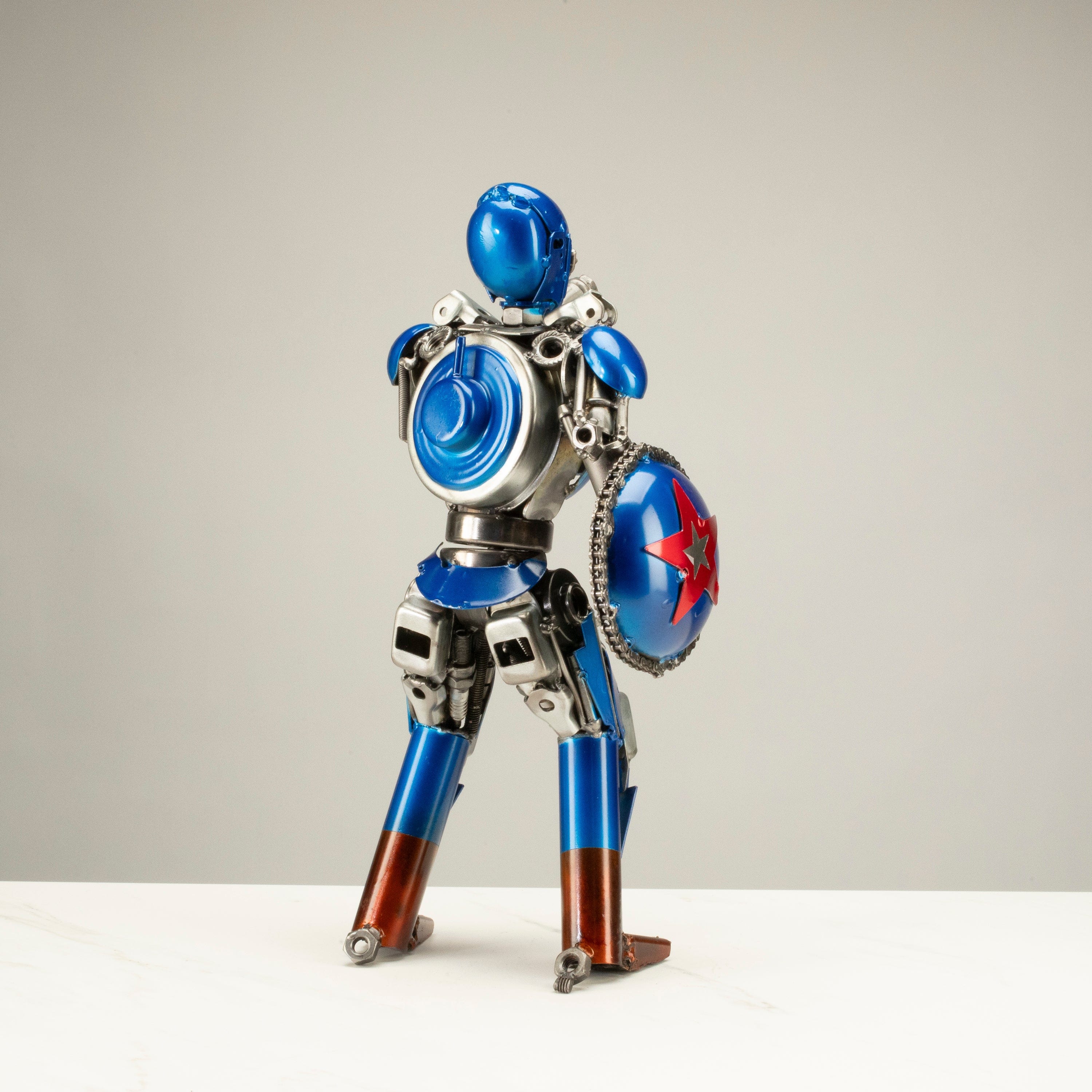 Kalifano Recycled Metal Art 16" Captain America Inspired Recycled Metal Art Sculpture RMS-CAP41-S