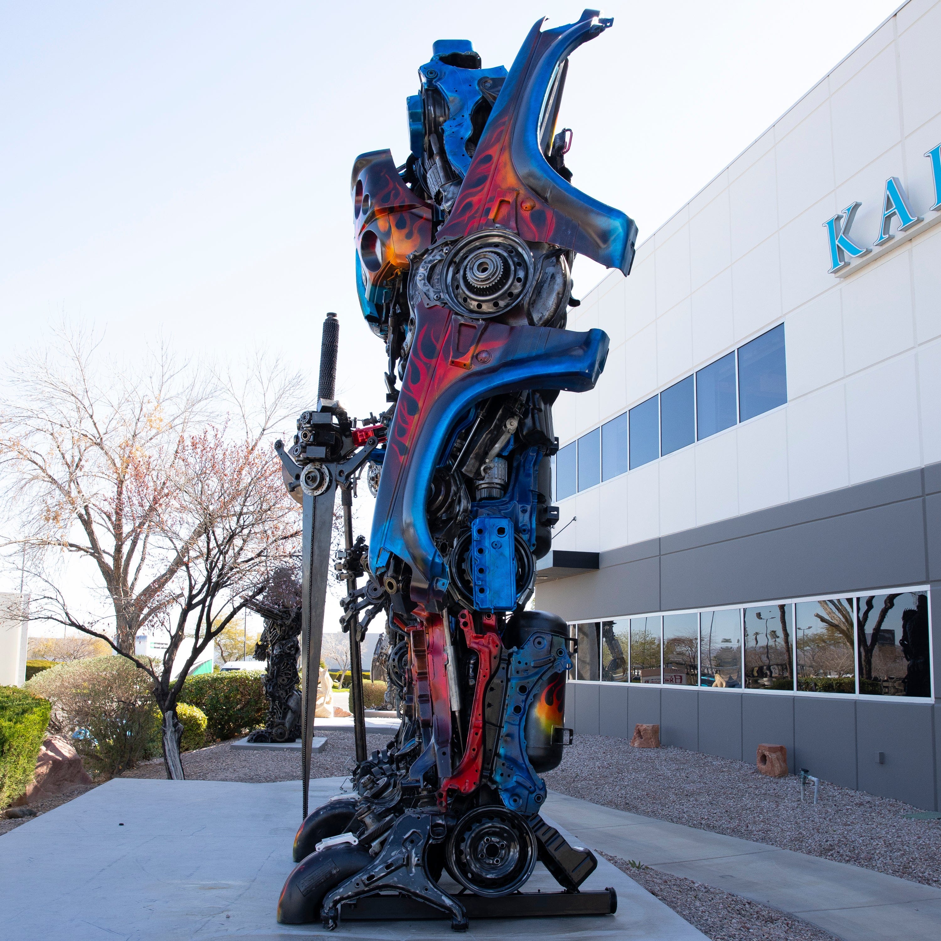 Kalifano Recycled Metal Art 178" Optimus Prime Inspired Recycled Metal Art Sculpture RMS-OP450-S01