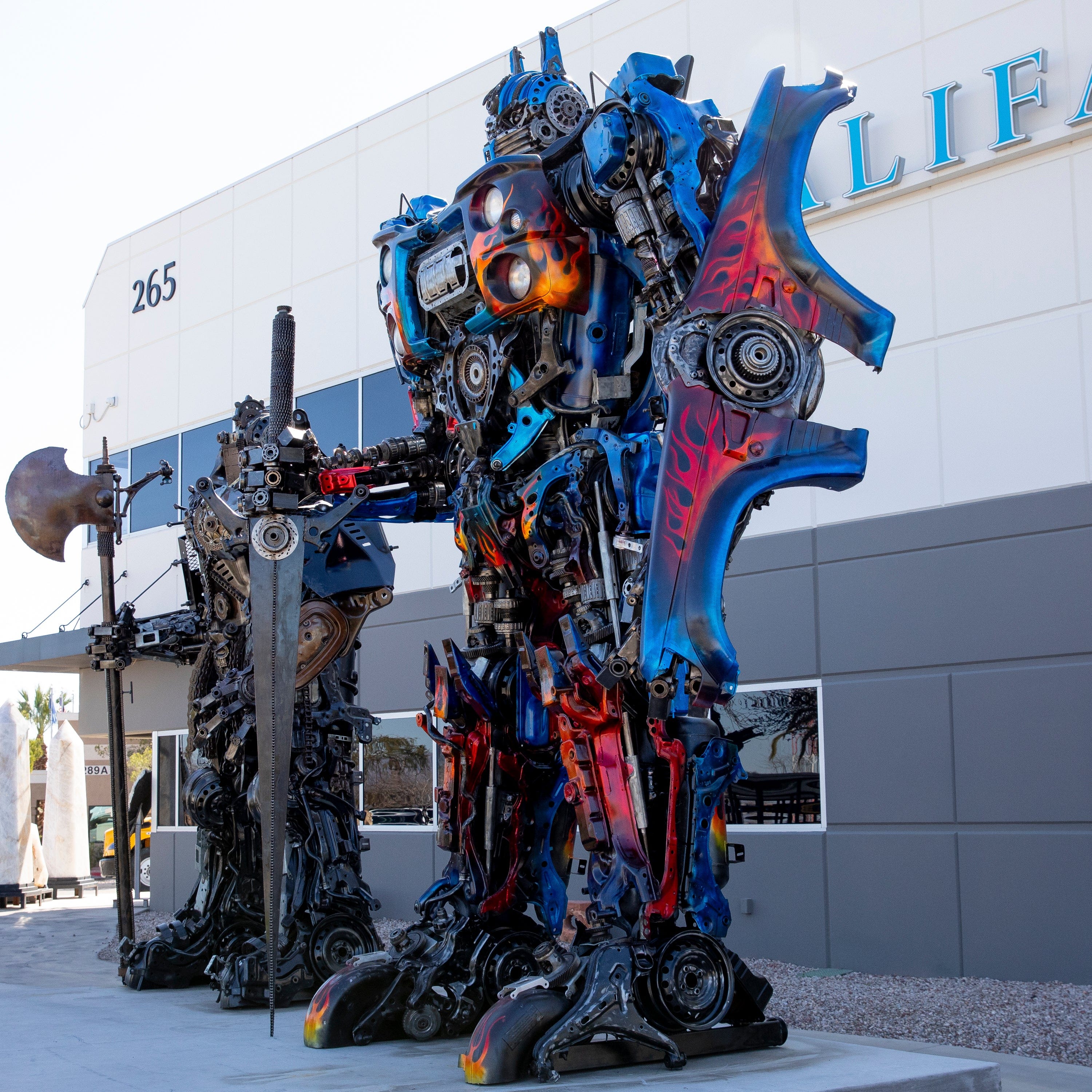 Kalifano Recycled Metal Art 178" Optimus Prime Inspired Recycled Metal Art Sculpture RMS-OP450-S01