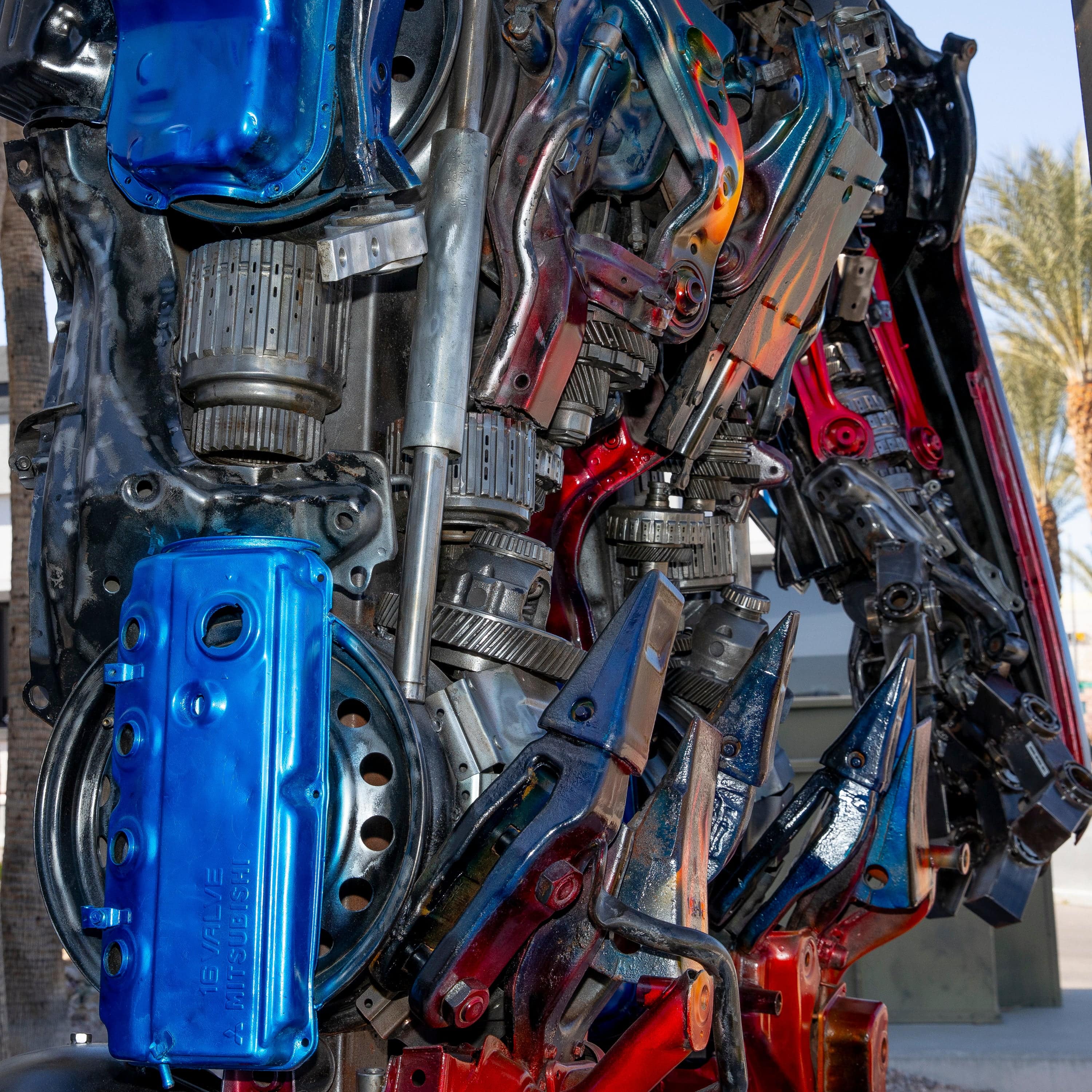 Kalifano Recycled Metal Art 178" Optimus Prime Inspired Recycled Metal Art Sculpture RMS-OP450-S01