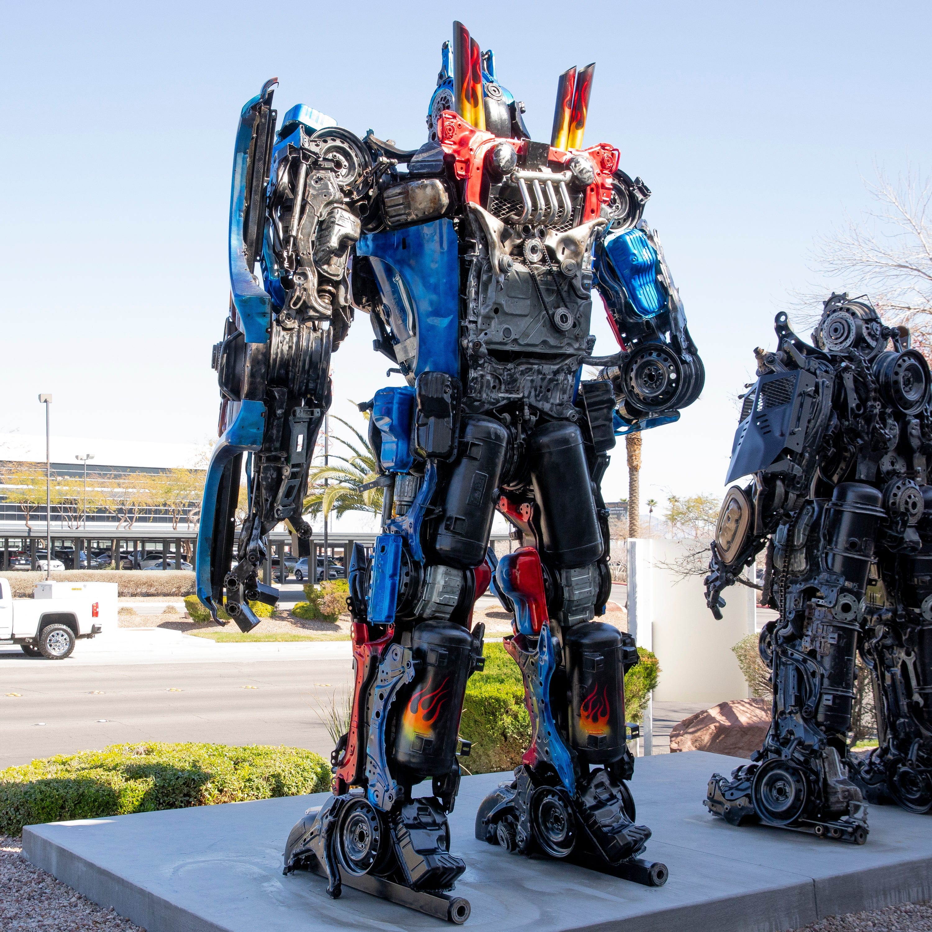 Kalifano Recycled Metal Art 178" Optimus Prime Inspired Recycled Metal Art Sculpture RMS-OP450-S01