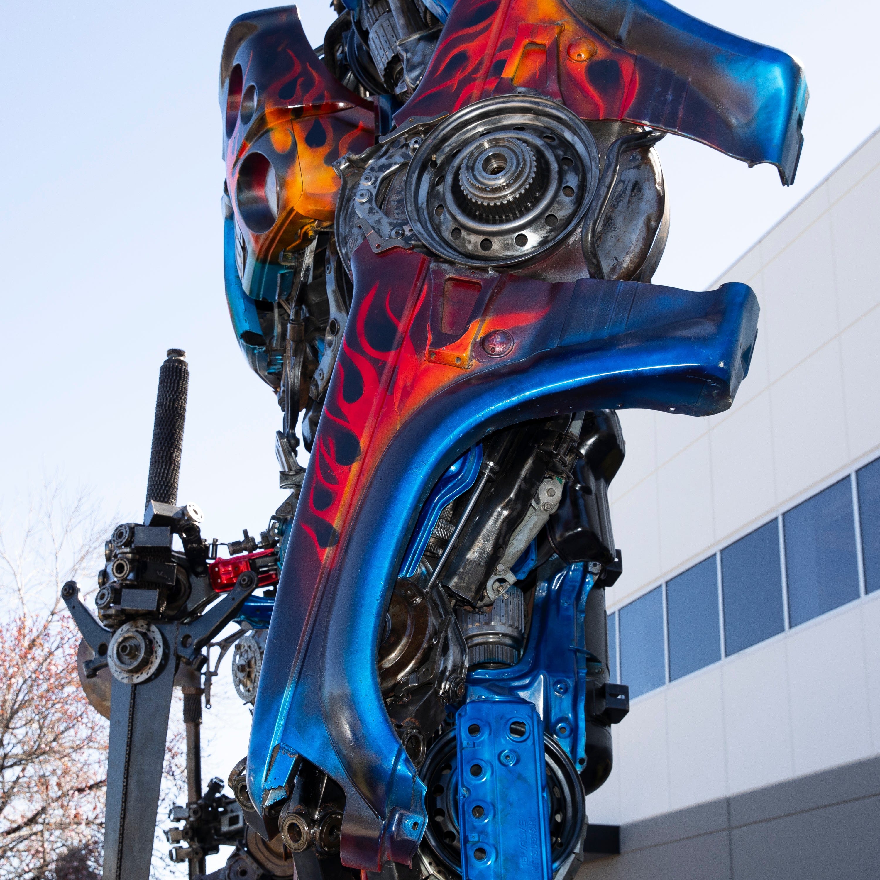 Kalifano Recycled Metal Art 178" Optimus Prime Inspired Recycled Metal Art Sculpture RMS-OP450-S01