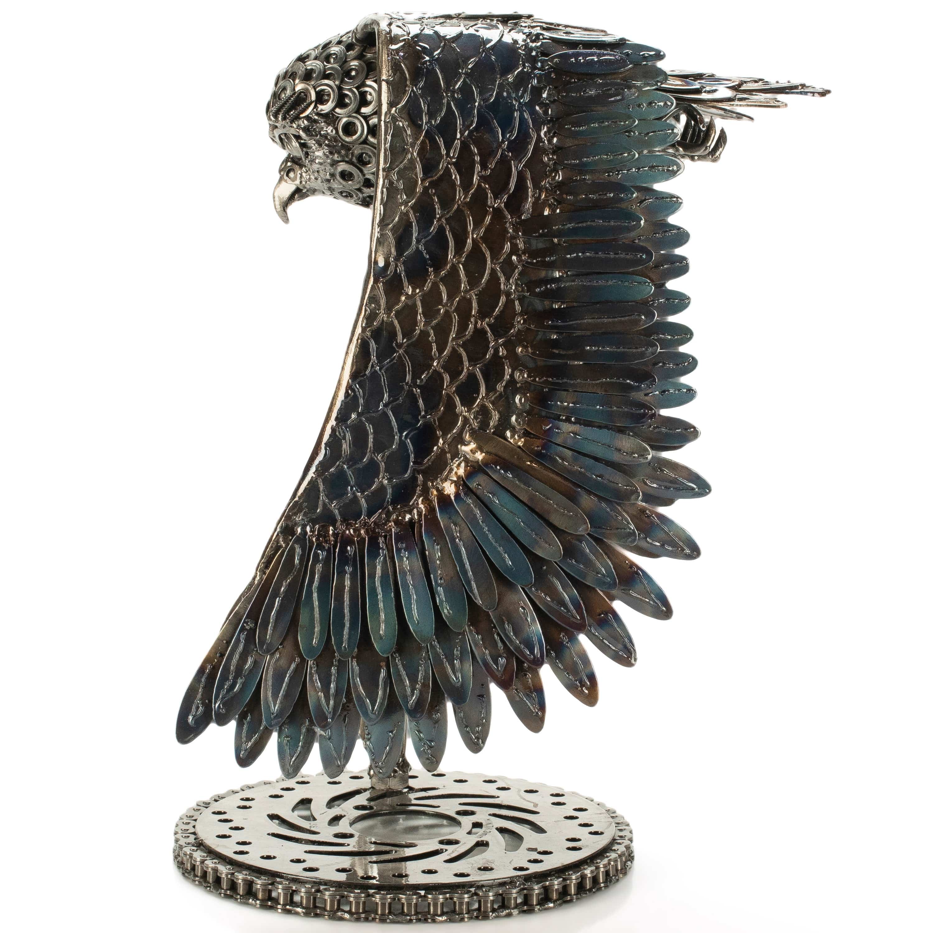 KALIFANO Recycled Metal Art 18" Owl Inspired Recycled Metal Art Sculpture RMS-OWL30x45-PK