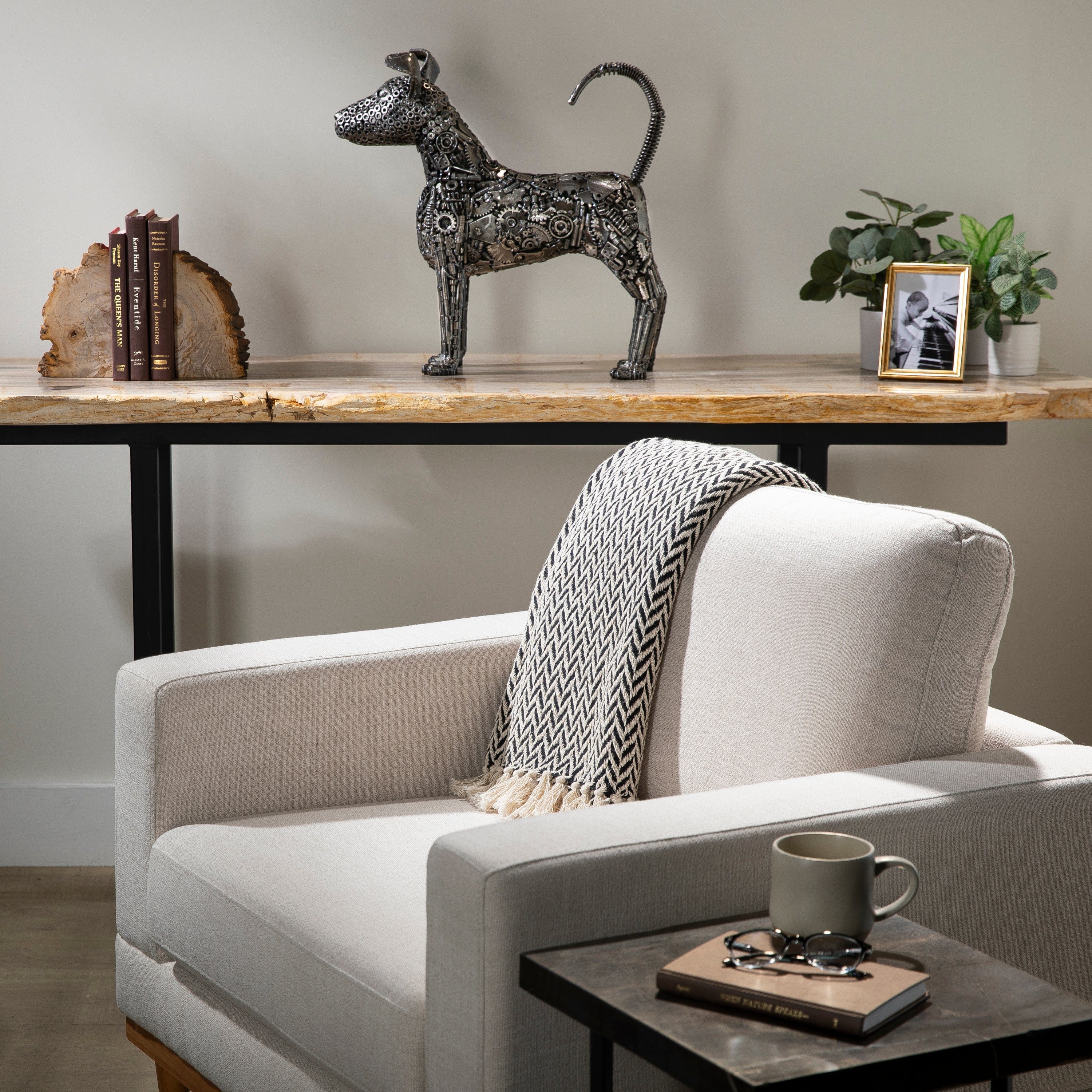 KALIFANO Recycled Metal Art 20" Bull Terrier Dog Recycled Metal Art Sculpture RMS-BT50x48-PK