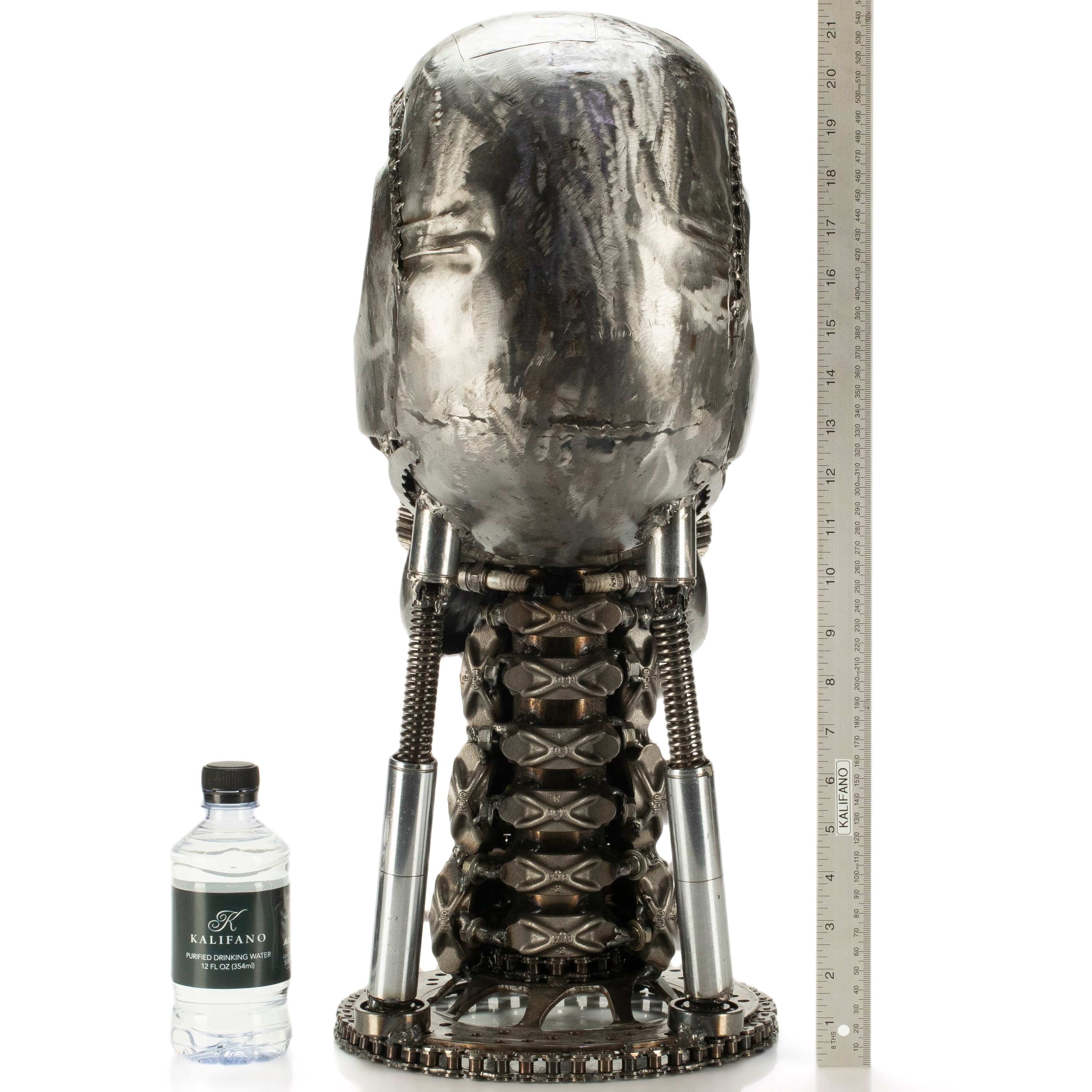 KALIFANO Recycled Metal Art 21" Skull Head Recycled Metal Art Sculpture RMS-SK22x53-PK