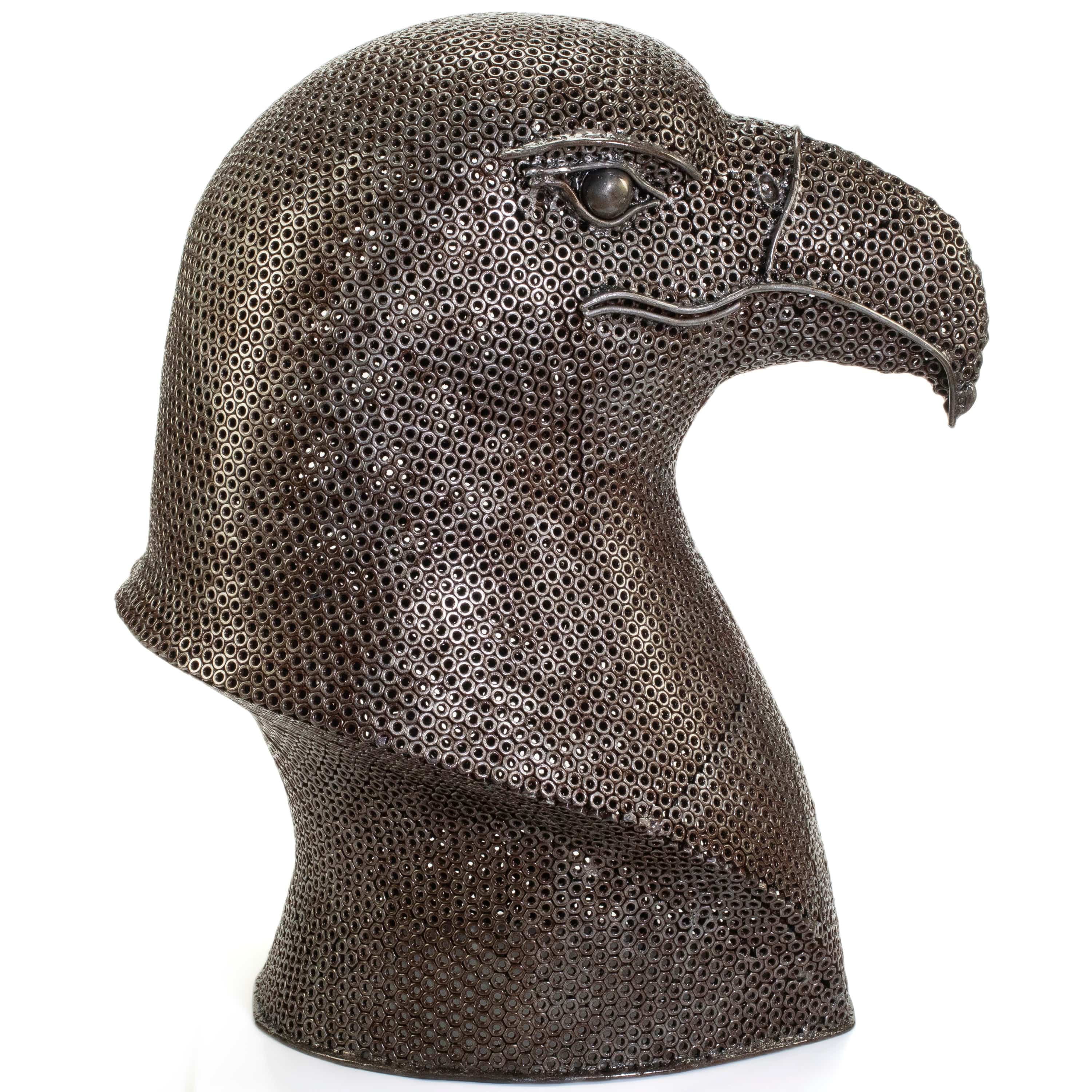 Kalifano Recycled Metal Art 32" Eagle Head Recycled Metal Art RMS-EHN80-P