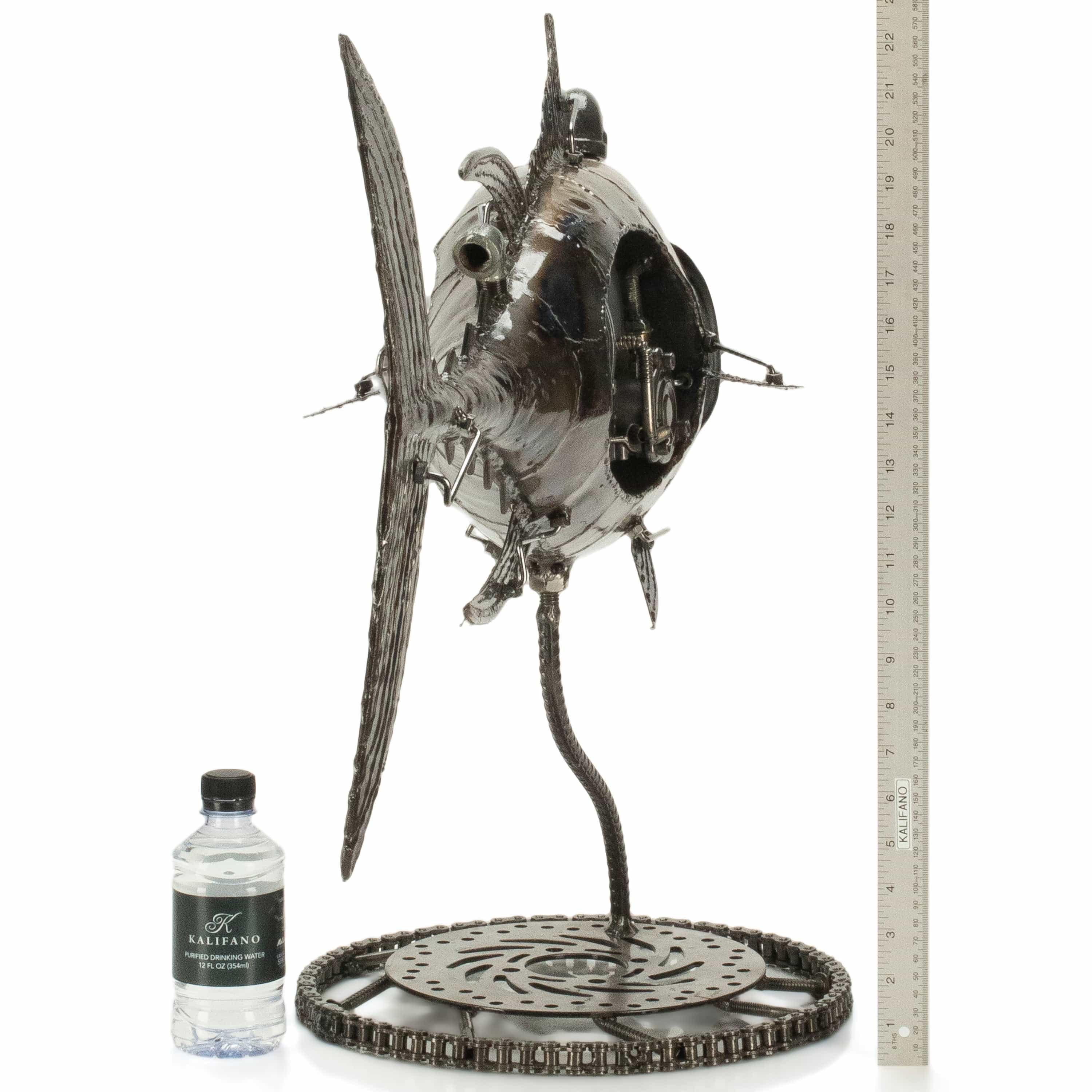 KALIFANO Recycled Metal Art 39" Tuna Fish Inspired Recycled Metal Art Sculpture RMS-T99x55-PK
