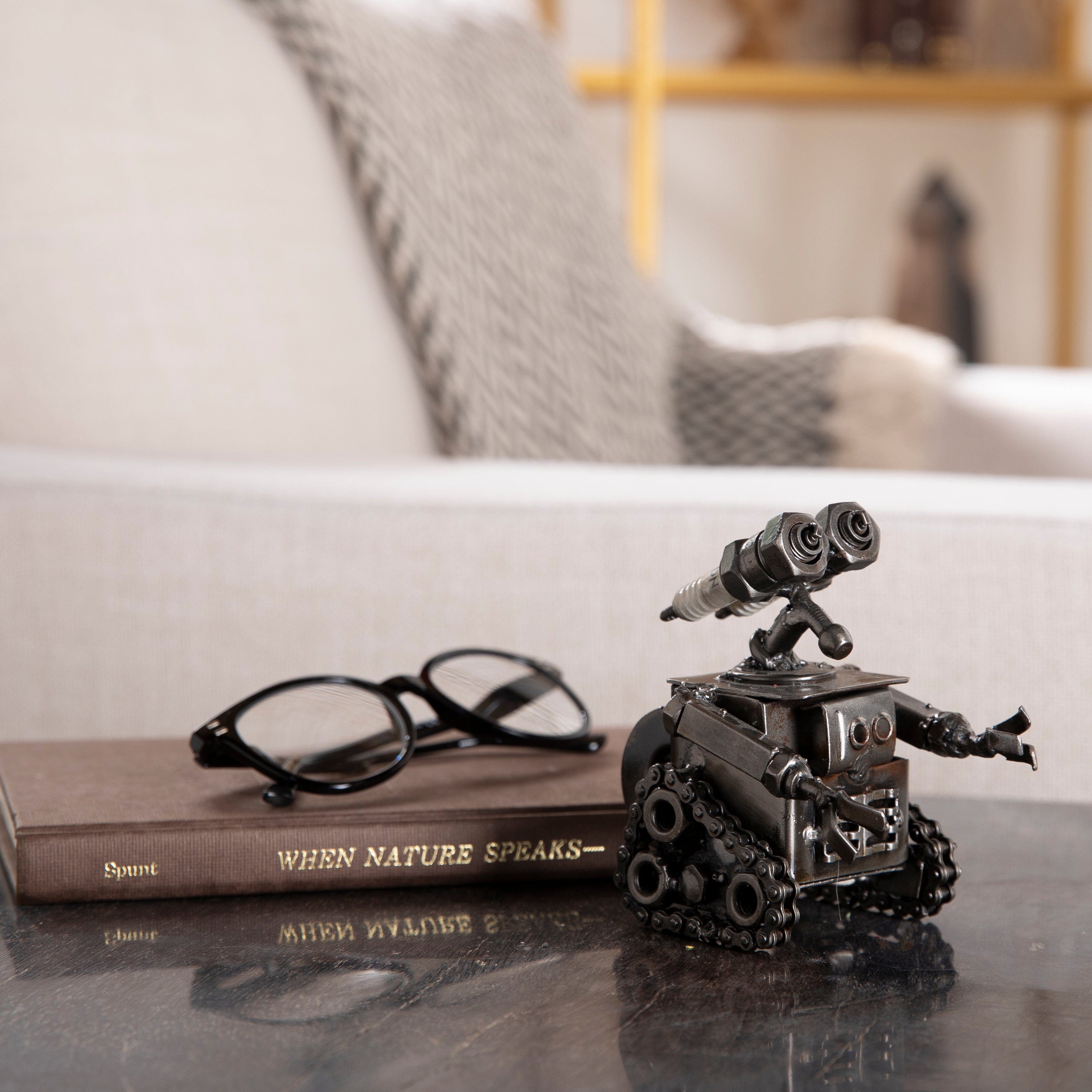 Kalifano Recycled Metal Art 4" Wall-E Inspired Recycled Metal Sculpture RMS-250WE-N