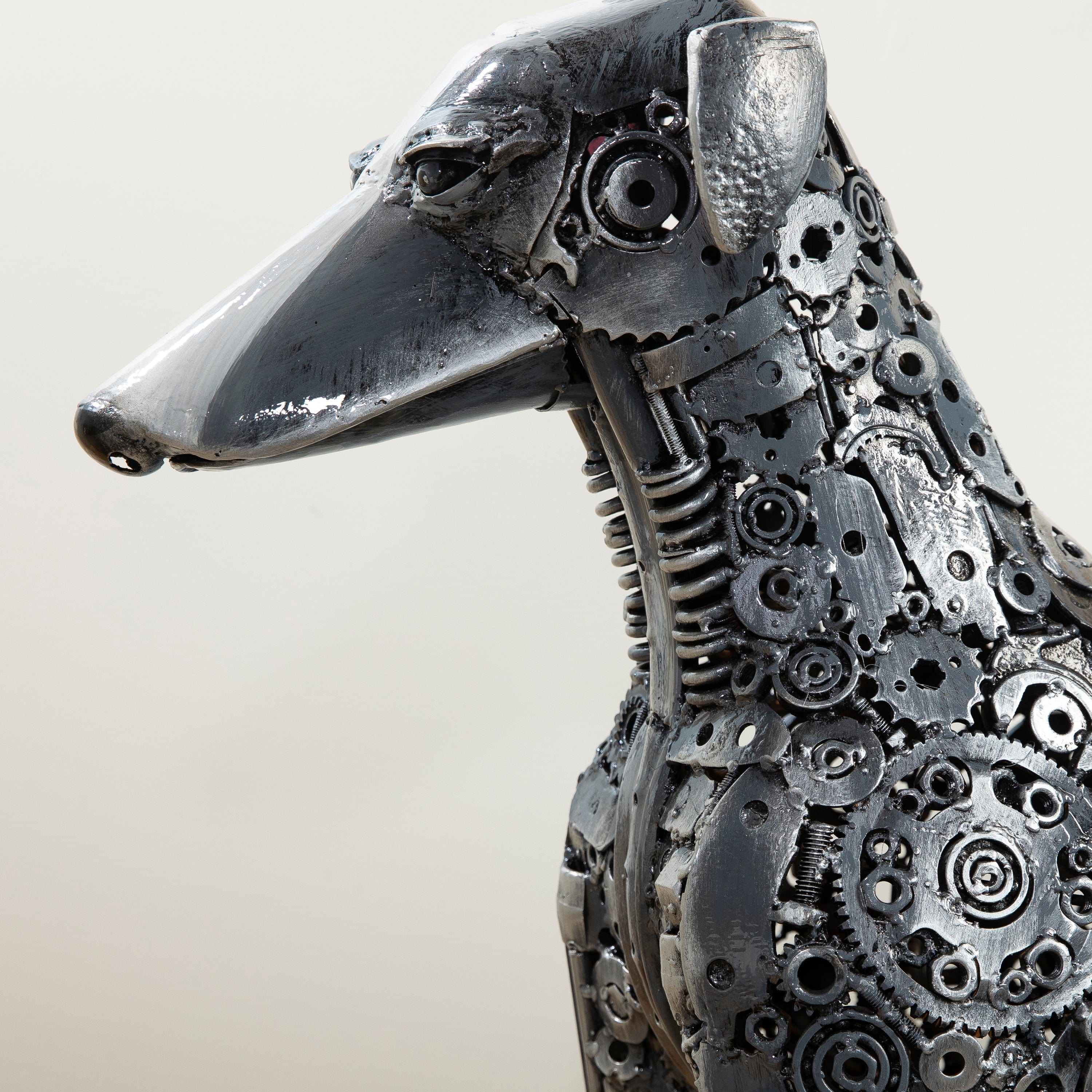 Kalifano Recycled Metal Art 40" Greyhound Dog Inspired Recycled Metal Art Sculpture RMS-GHDOG100-P