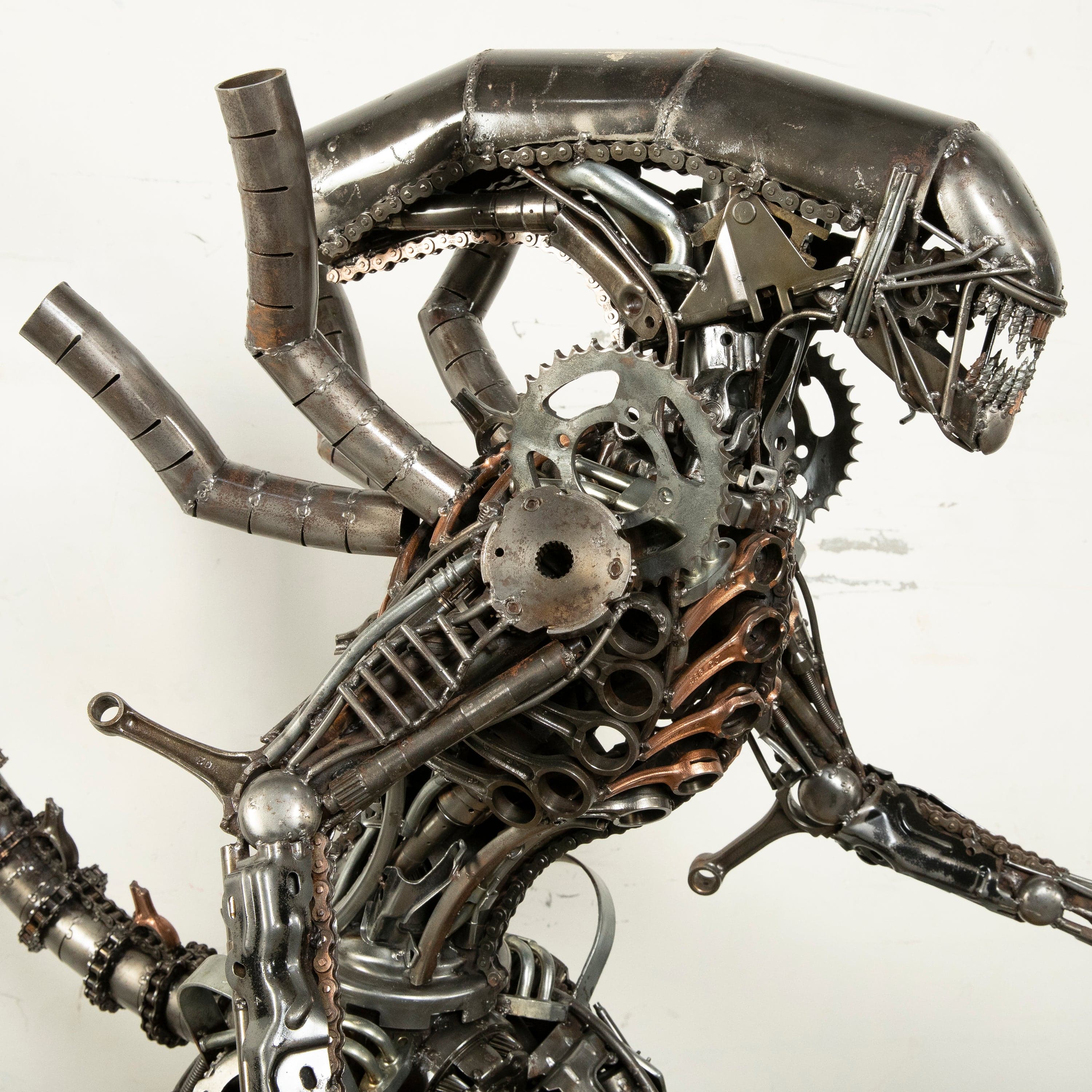 Kalifano Recycled Metal Art 55" Alien Inspired Recycled Metal Art Sculpture RMS-A140-S01