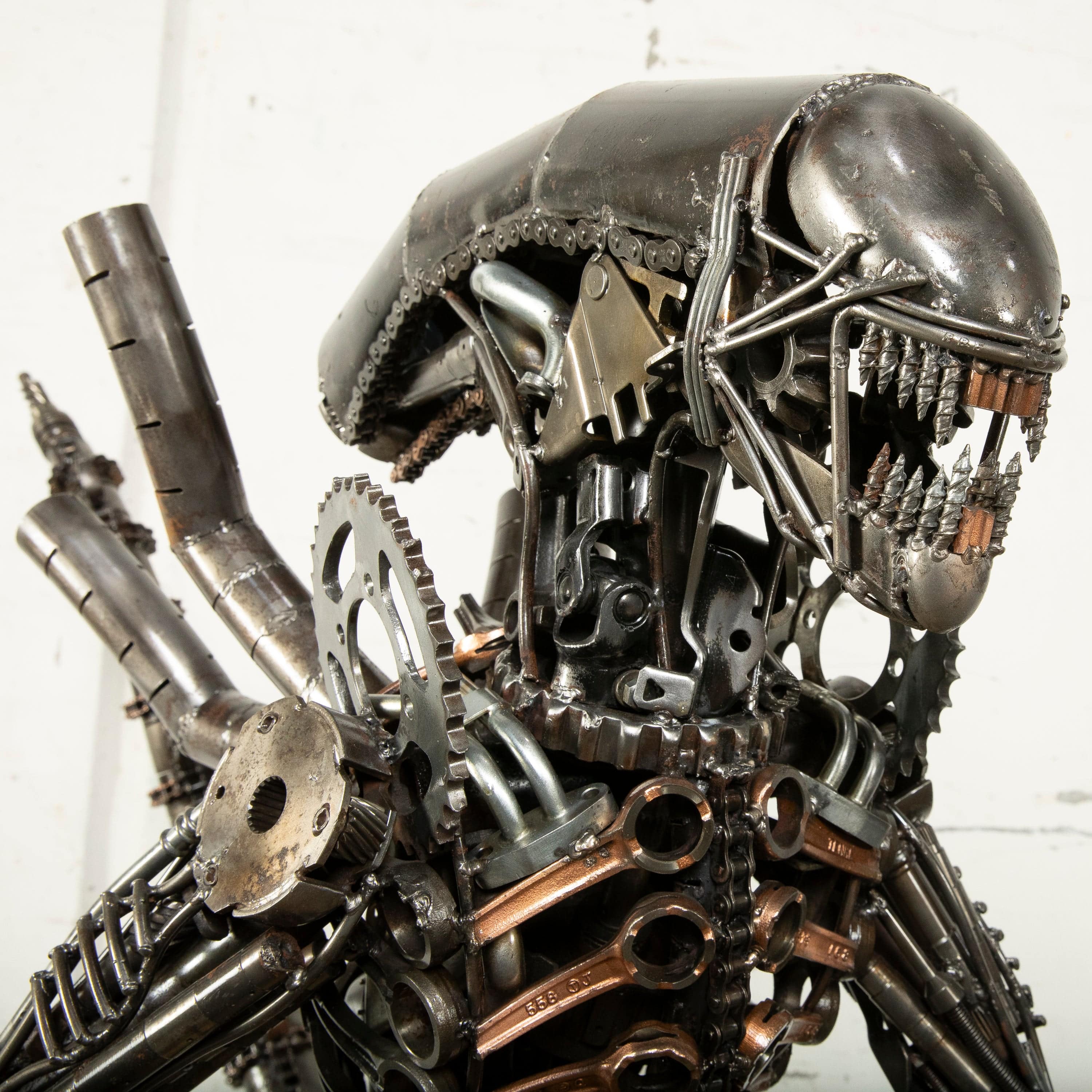 Kalifano Recycled Metal Art 55" Alien Inspired Recycled Metal Art Sculpture RMS-A140-S01