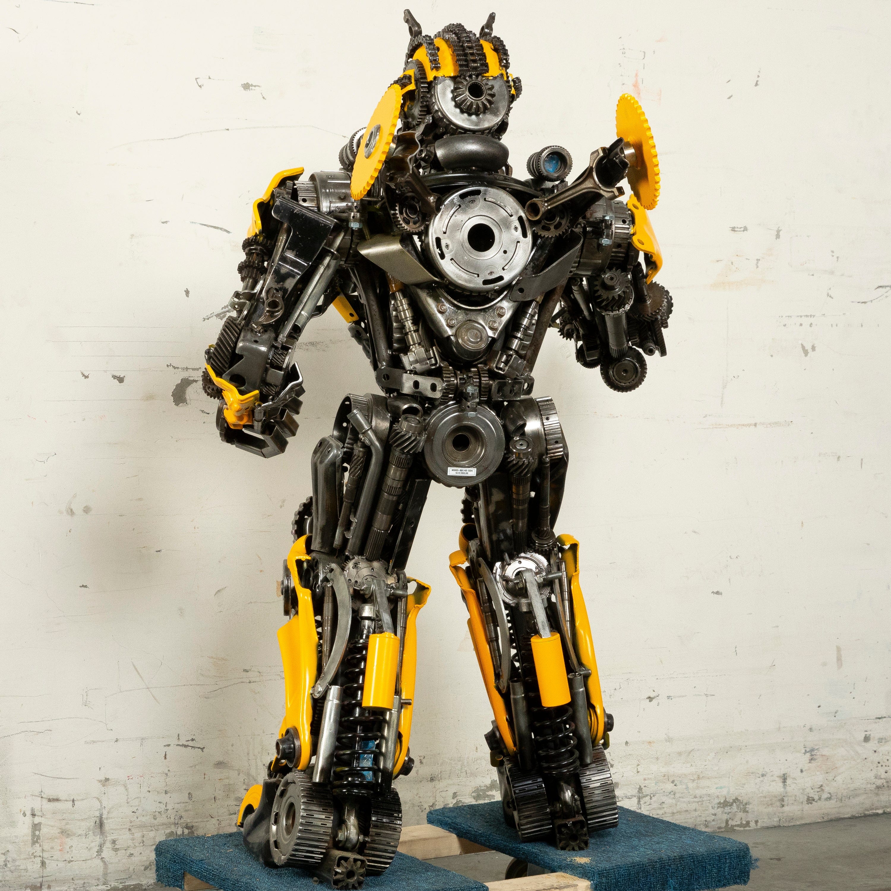 Kalifano Recycled Metal Art 55" Bumblebee Inspired Recycled Metal Art Sculpture RMS-BB140-S04