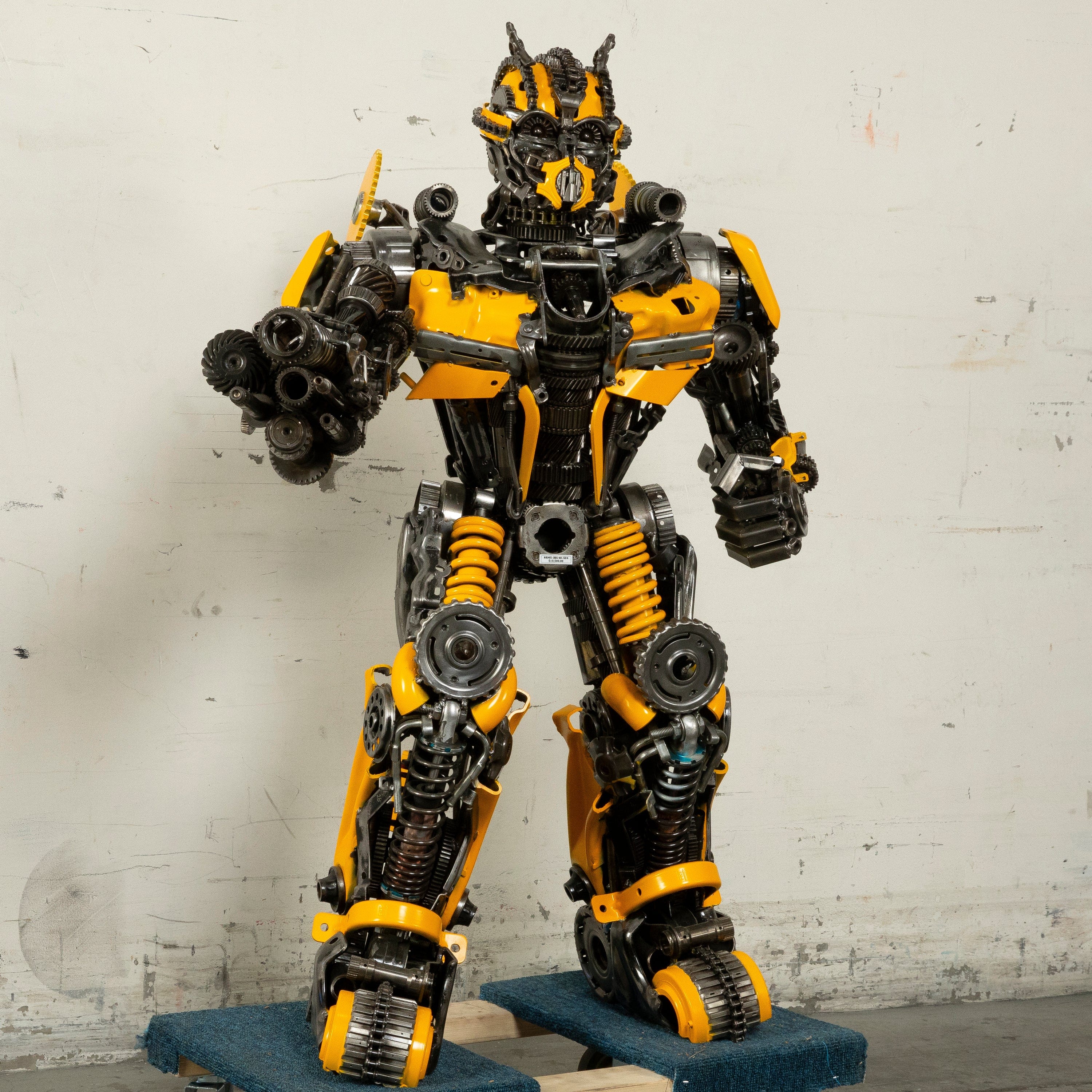 Kalifano Recycled Metal Art 55" Bumblebee Inspired Recycled Metal Art Sculpture RMS-BB140-S04