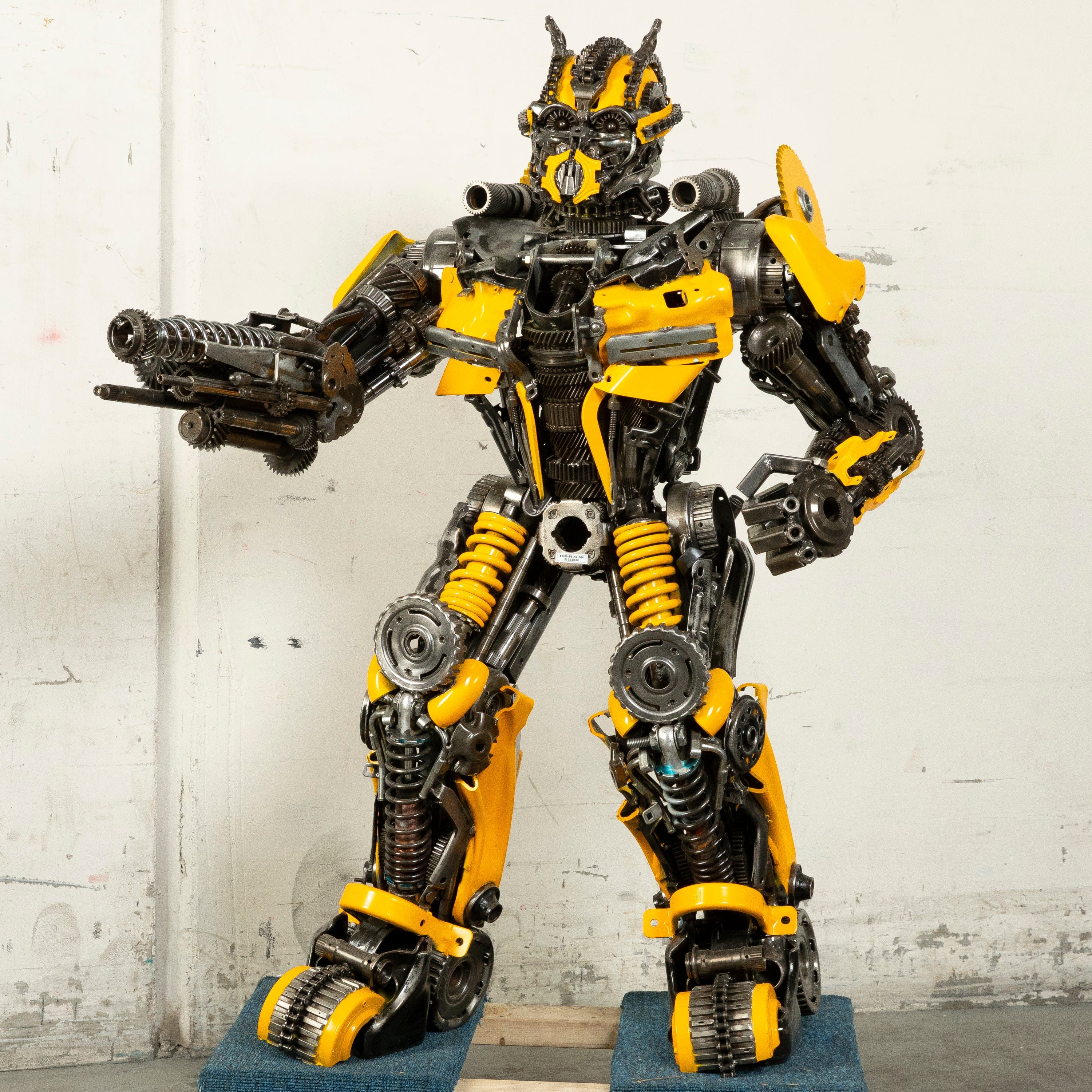 Kalifano Recycled Metal Art 55" Bumblebee Inspired Recycled Metal Art Sculpture RMS-BB140-S04