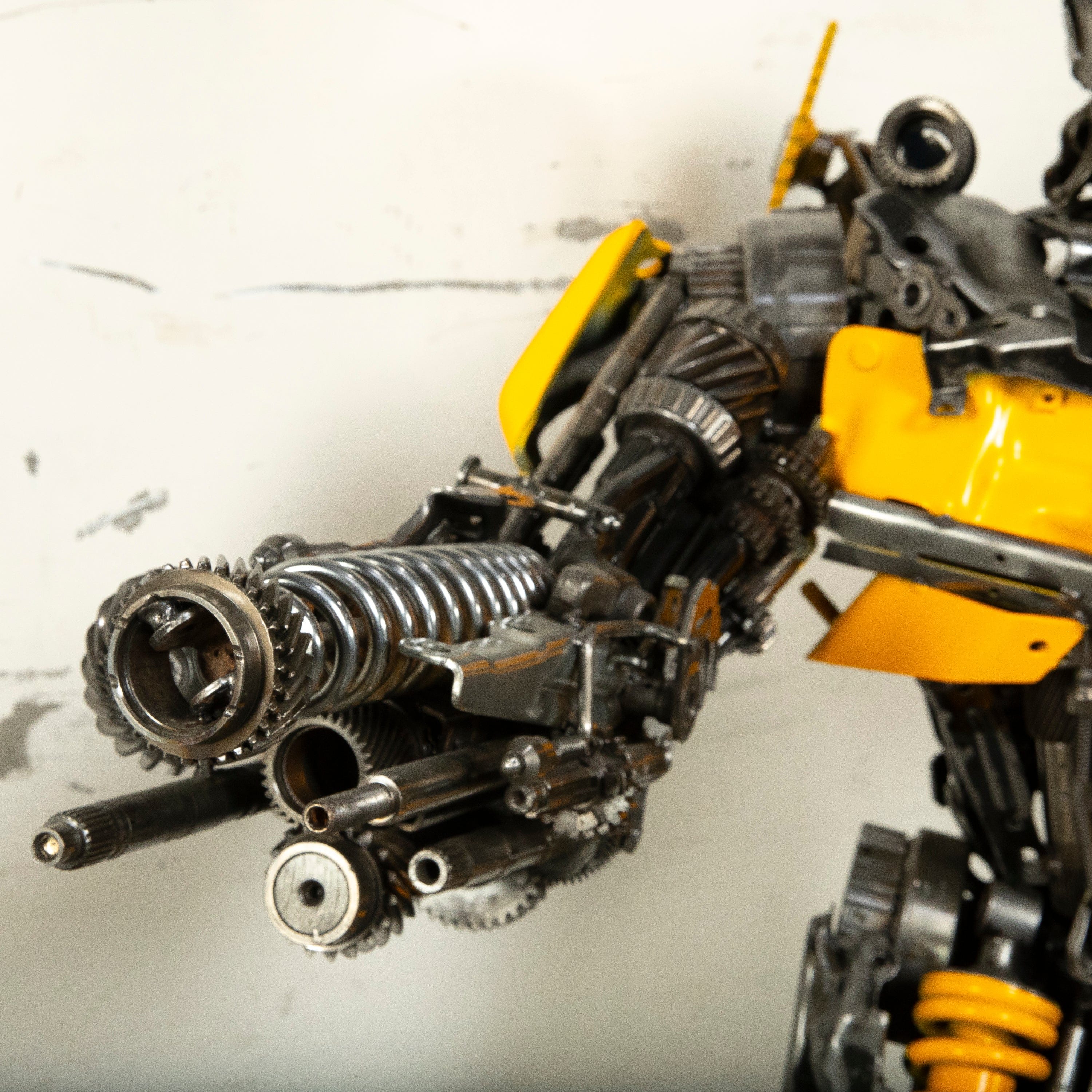 Kalifano Recycled Metal Art 55" Bumblebee Inspired Recycled Metal Art Sculpture RMS-BB140-S04