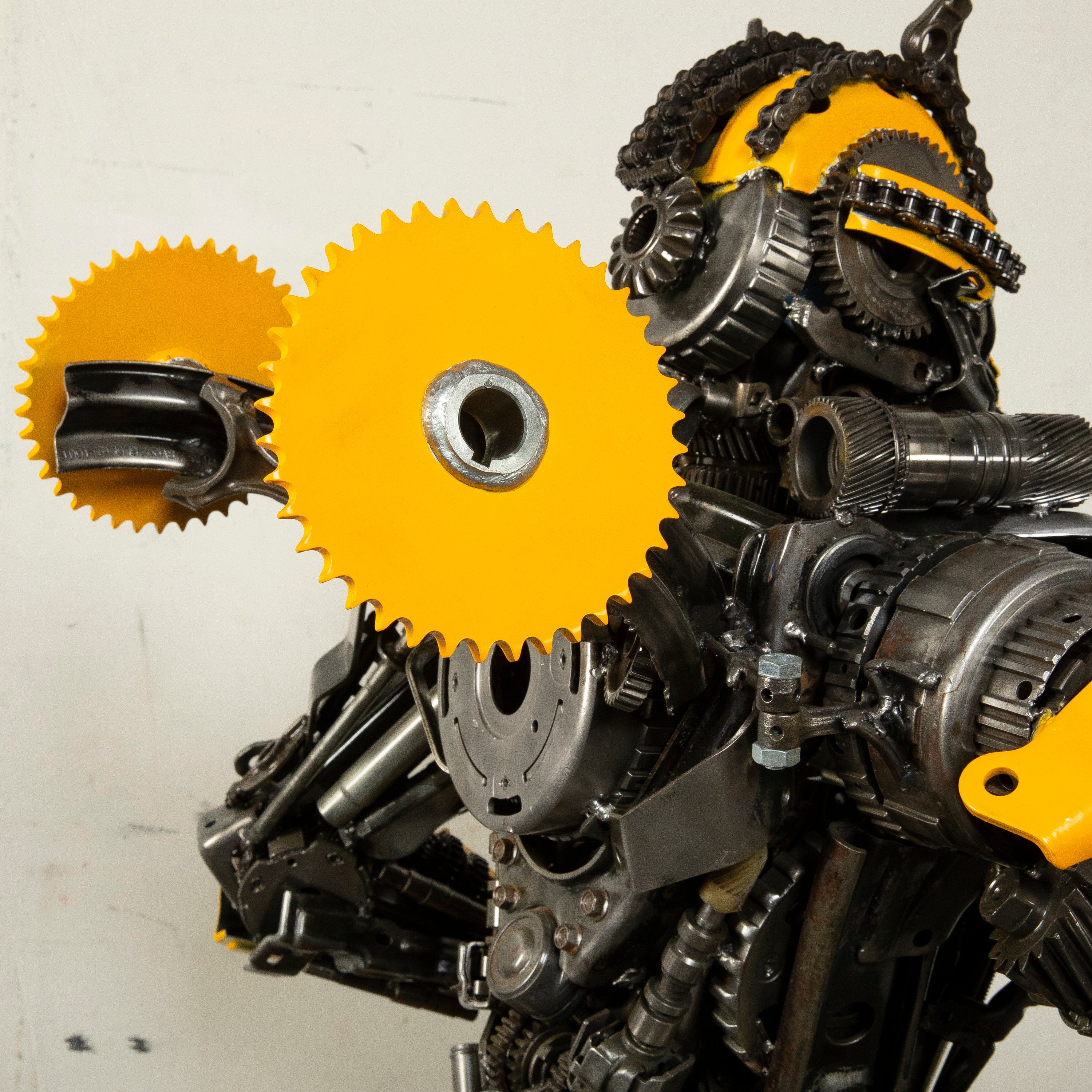 Kalifano Recycled Metal Art 55" Bumblebee Inspired Recycled Metal Art Sculpture RMS-BB140-S04