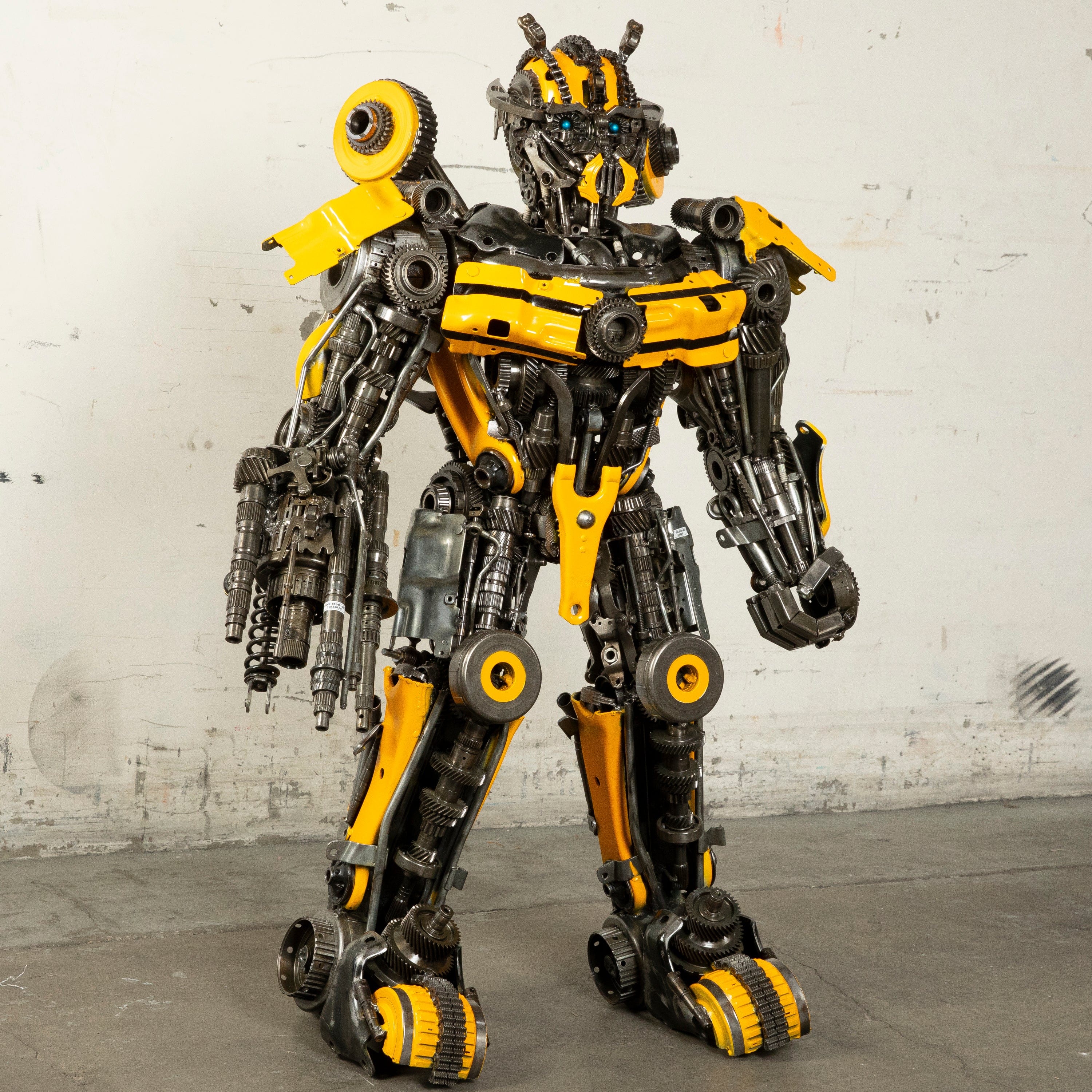 Kalifano Recycled Metal Art 55" Bumblebee Inspired Recycled Metal Art Sculpture RMS-BB140-S05