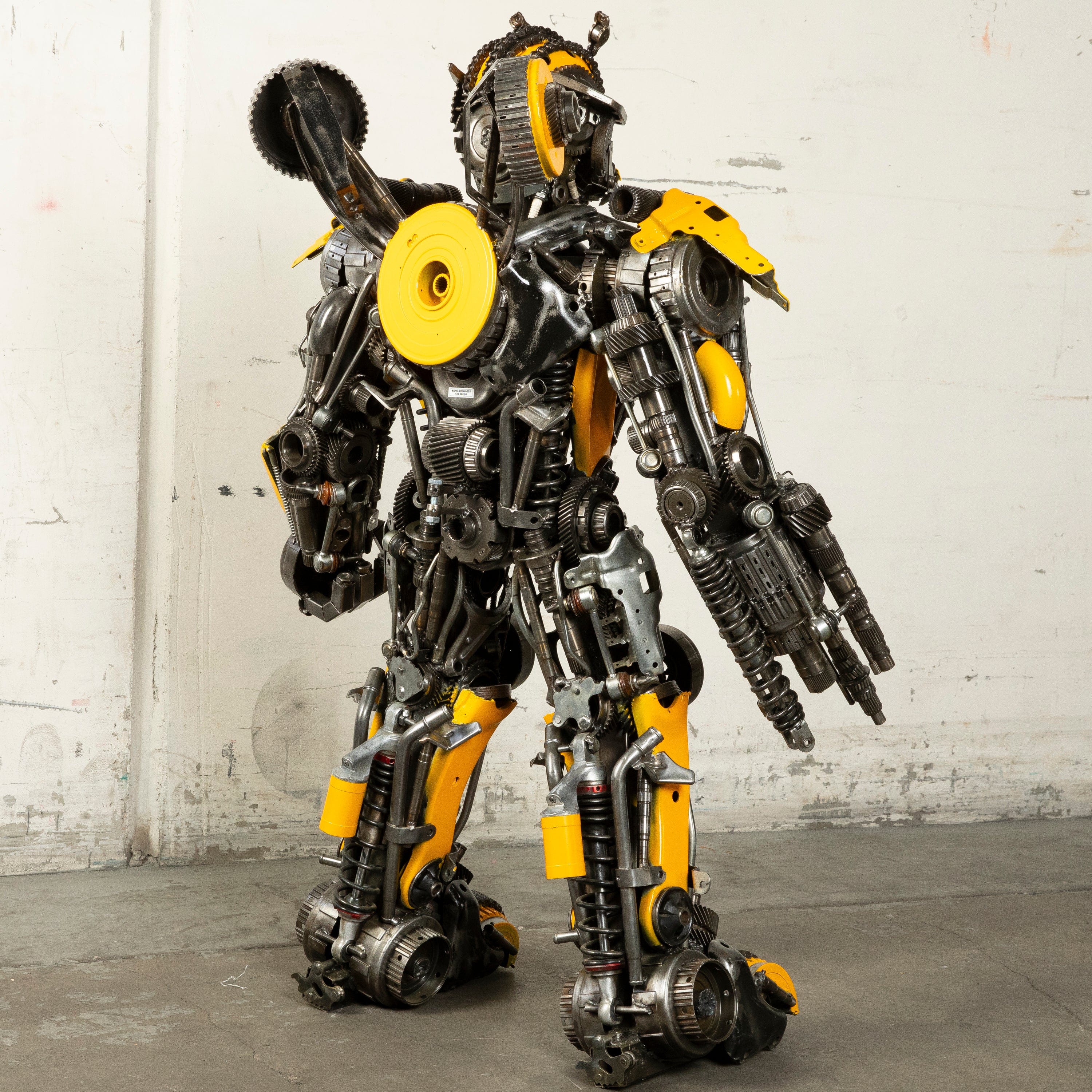 Kalifano Recycled Metal Art 55" Bumblebee Inspired Recycled Metal Art Sculpture RMS-BB140-S05