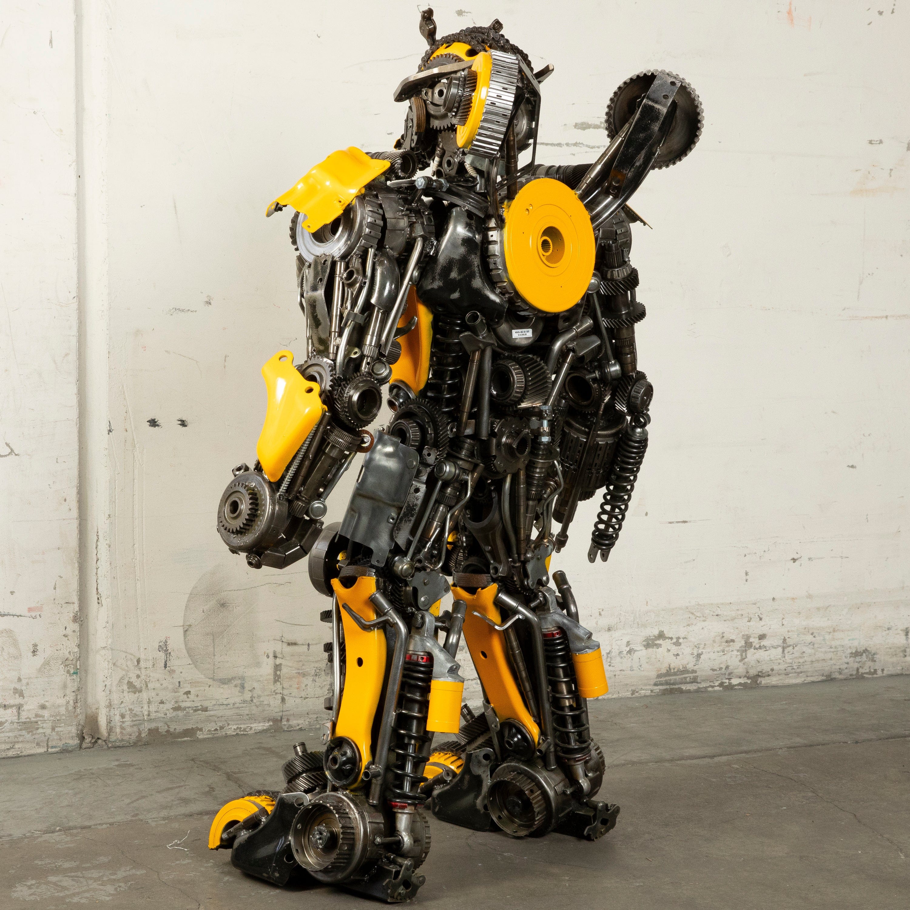 Kalifano Recycled Metal Art 55" Bumblebee Inspired Recycled Metal Art Sculpture RMS-BB140-S05