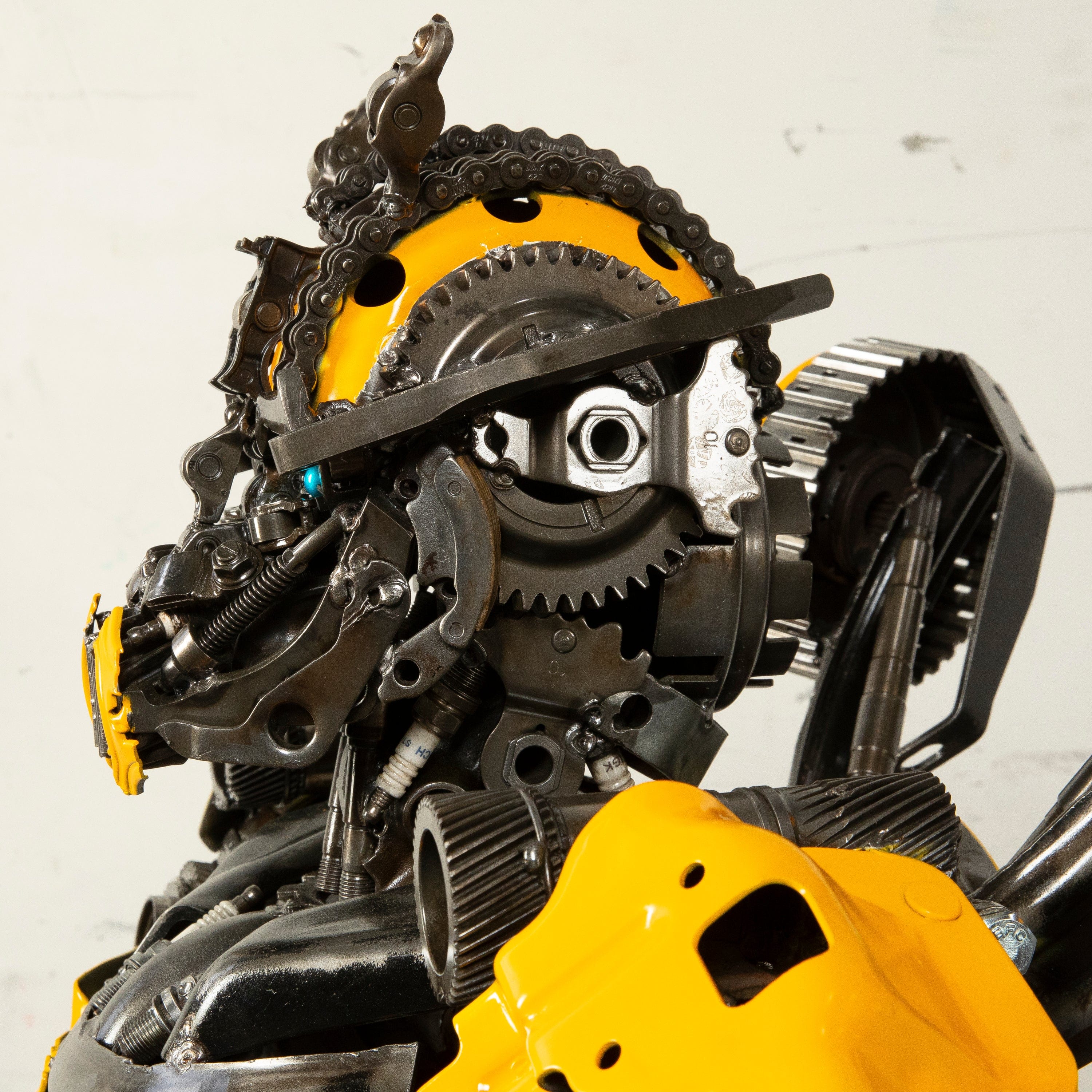 Kalifano Recycled Metal Art 55" Bumblebee Inspired Recycled Metal Art Sculpture RMS-BB140-S05