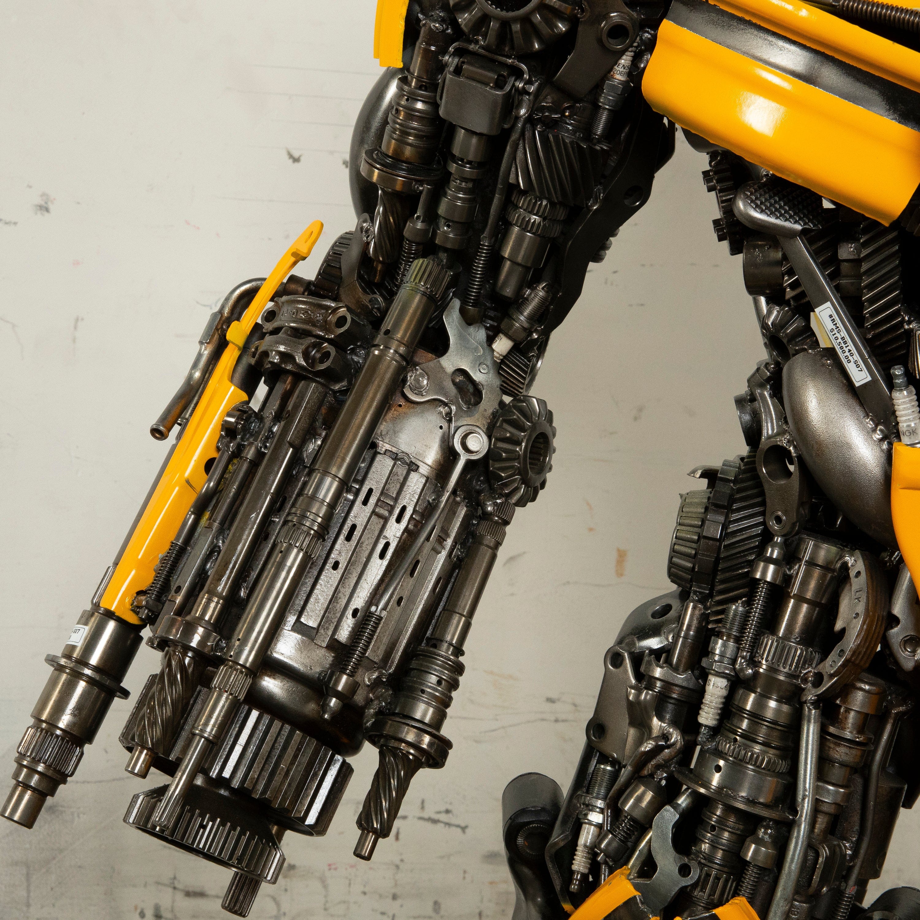 Kalifano Recycled Metal Art 55" Bumblebee Inspired Recycled Metal Art Sculpture RMS-BB140-S07