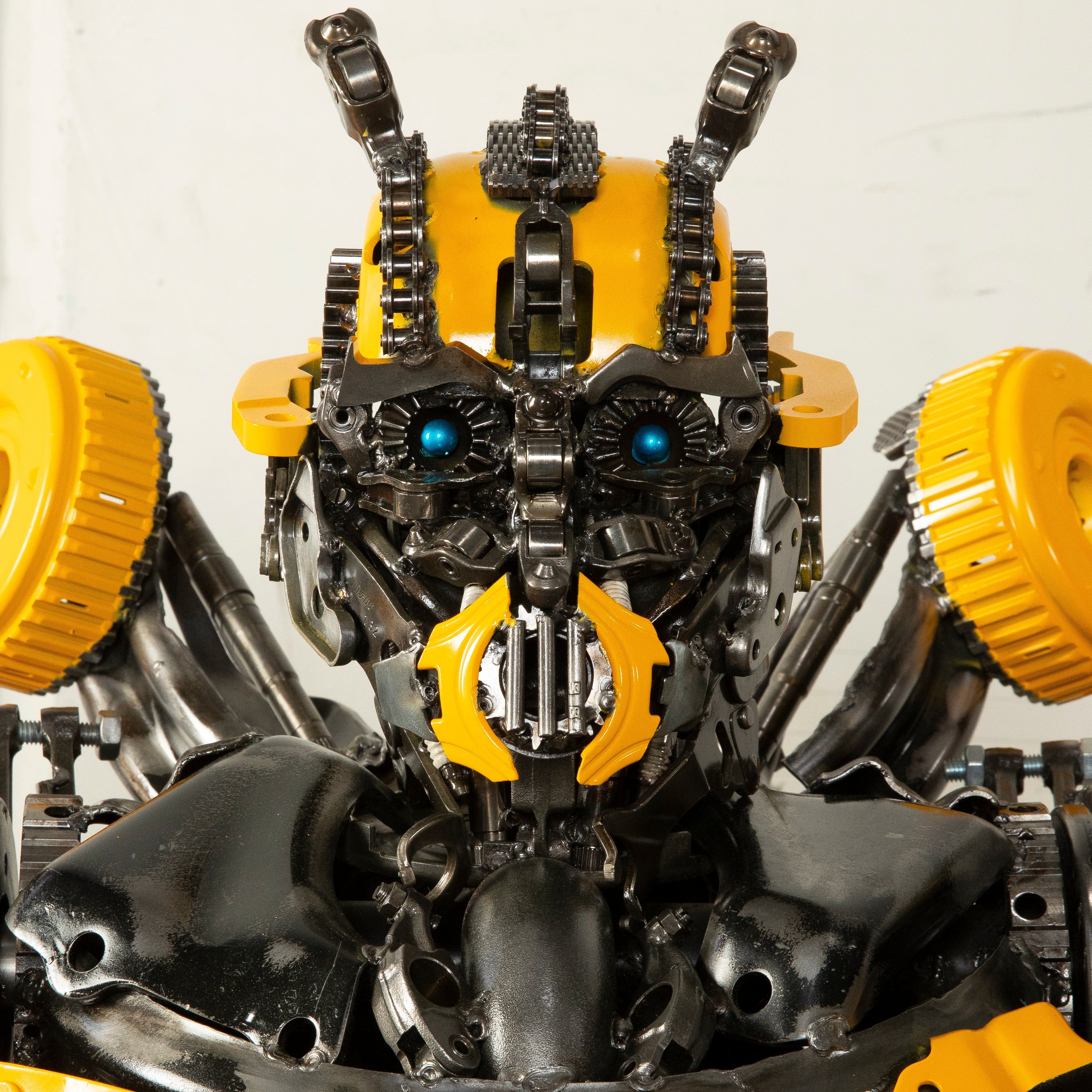 Kalifano Recycled Metal Art 55" Bumblebee Inspired Recycled Metal Art Sculpture RMS-BB140-S08