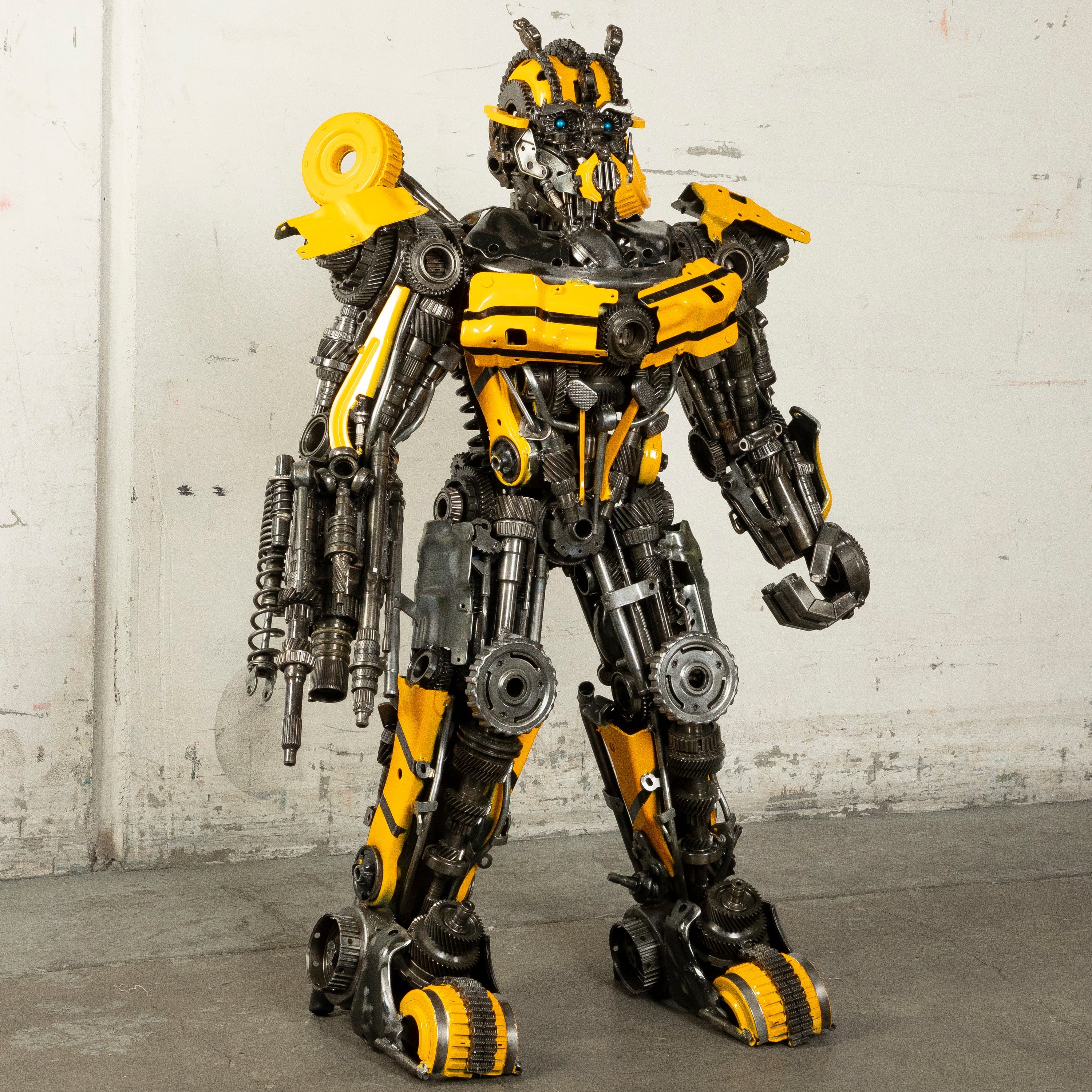 Kalifano Recycled Metal Art 55" Bumblebee Inspired Recycled Metal Art Sculpture RMS-BB140-S08