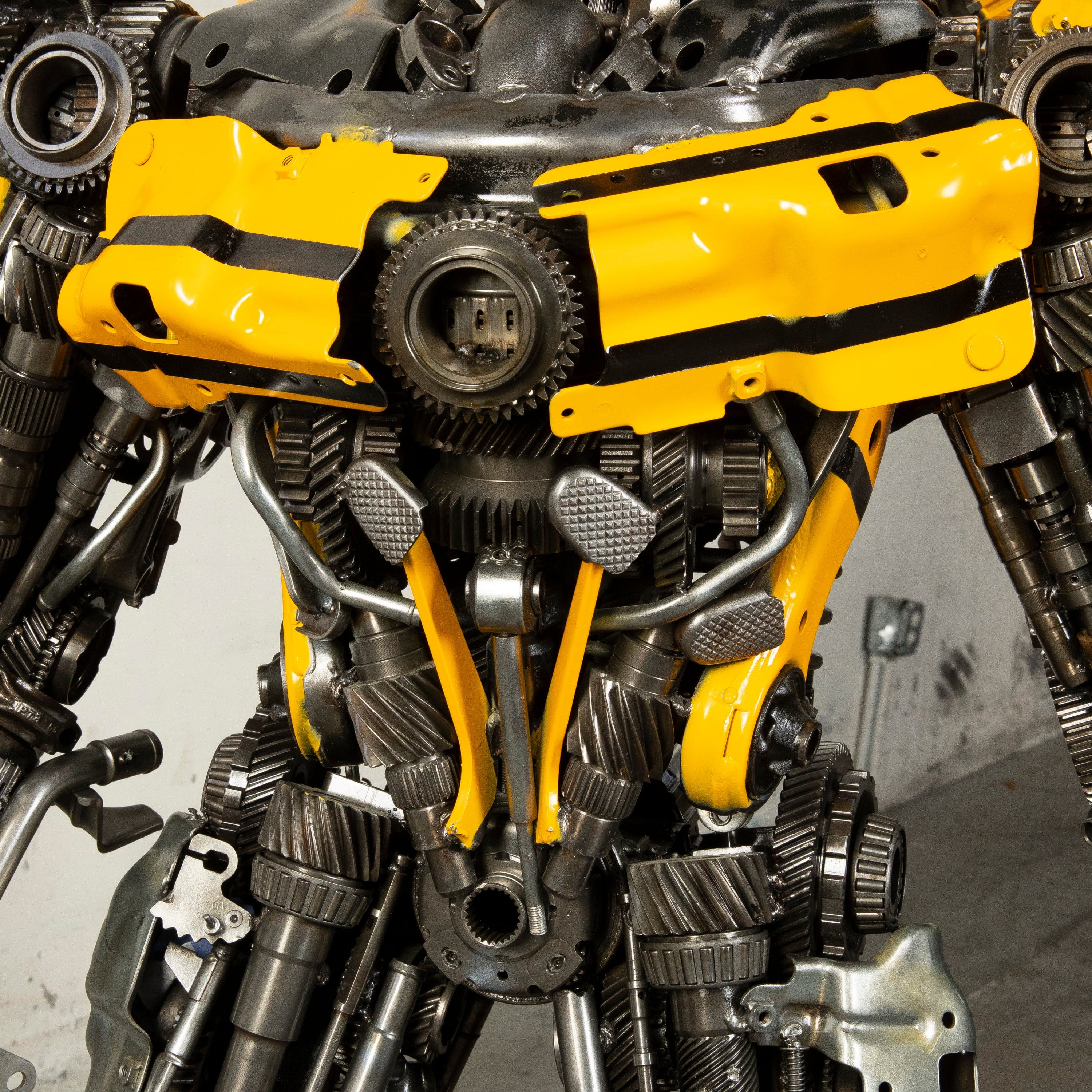 Kalifano Recycled Metal Art 55" Bumblebee Inspired Recycled Metal Art Sculpture RMS-BB140-S08