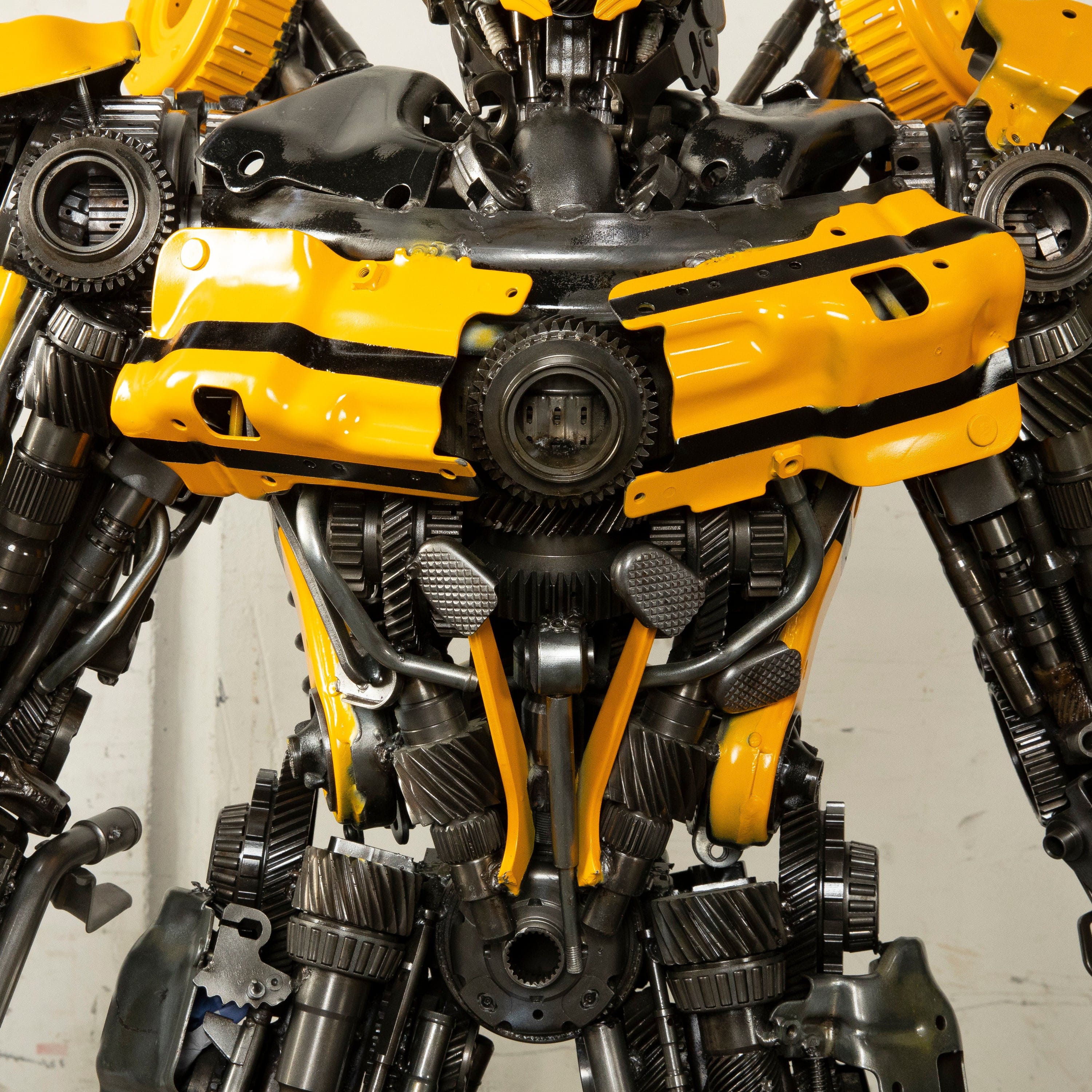 Kalifano Recycled Metal Art 55" Bumblebee Inspired Recycled Metal Art Sculpture RMS-BB140-S08