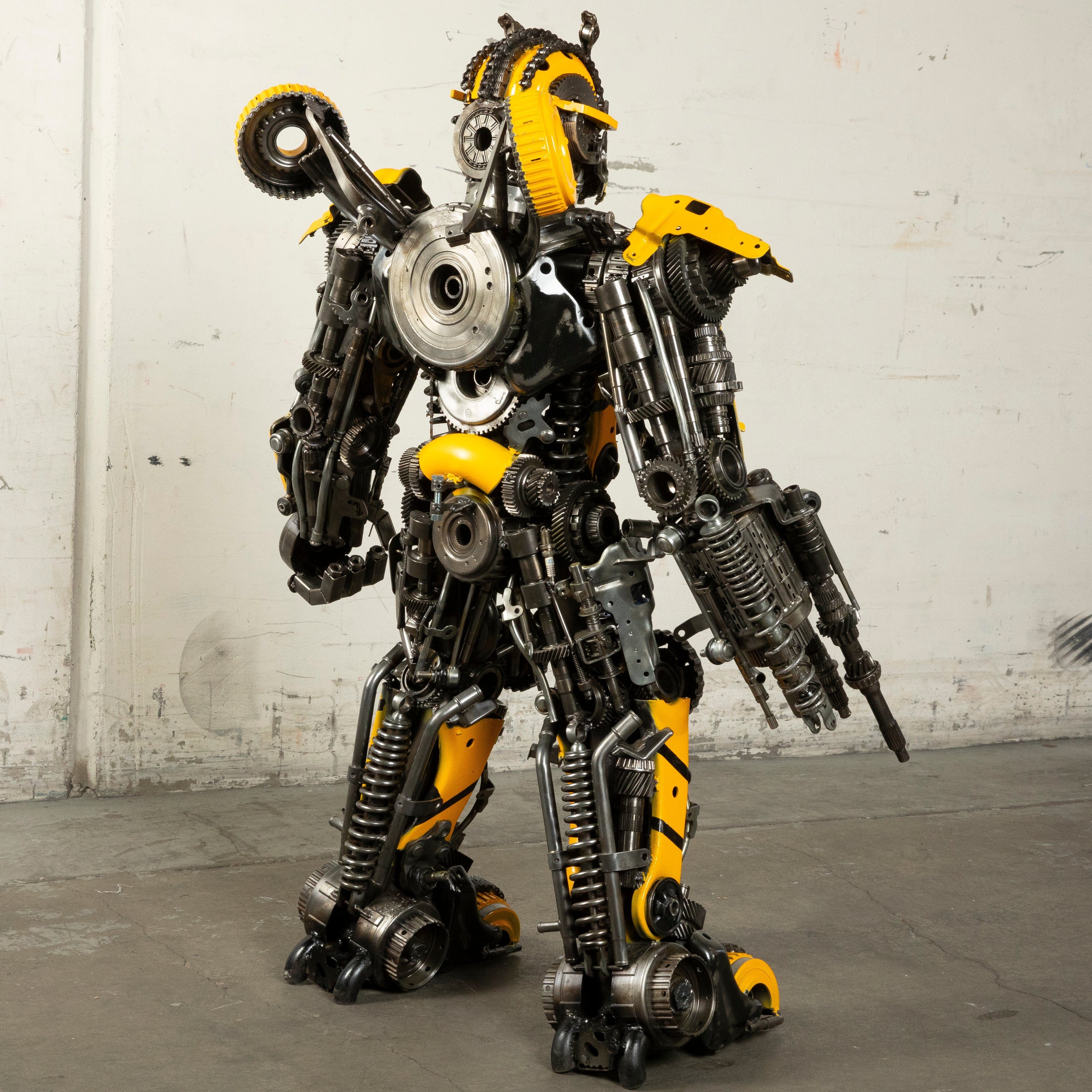 Kalifano Recycled Metal Art 55" Bumblebee Inspired Recycled Metal Art Sculpture RMS-BB140-S08