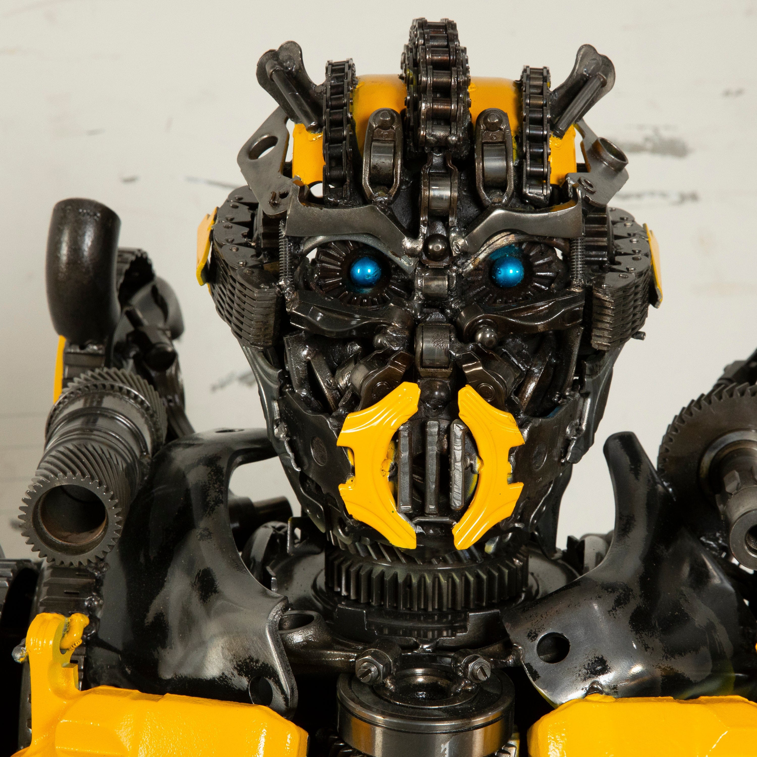 Kalifano Recycled Metal Art 55" Bumblebee Inspired Recycled Metal Art Sculpture RMS-BB140-S09