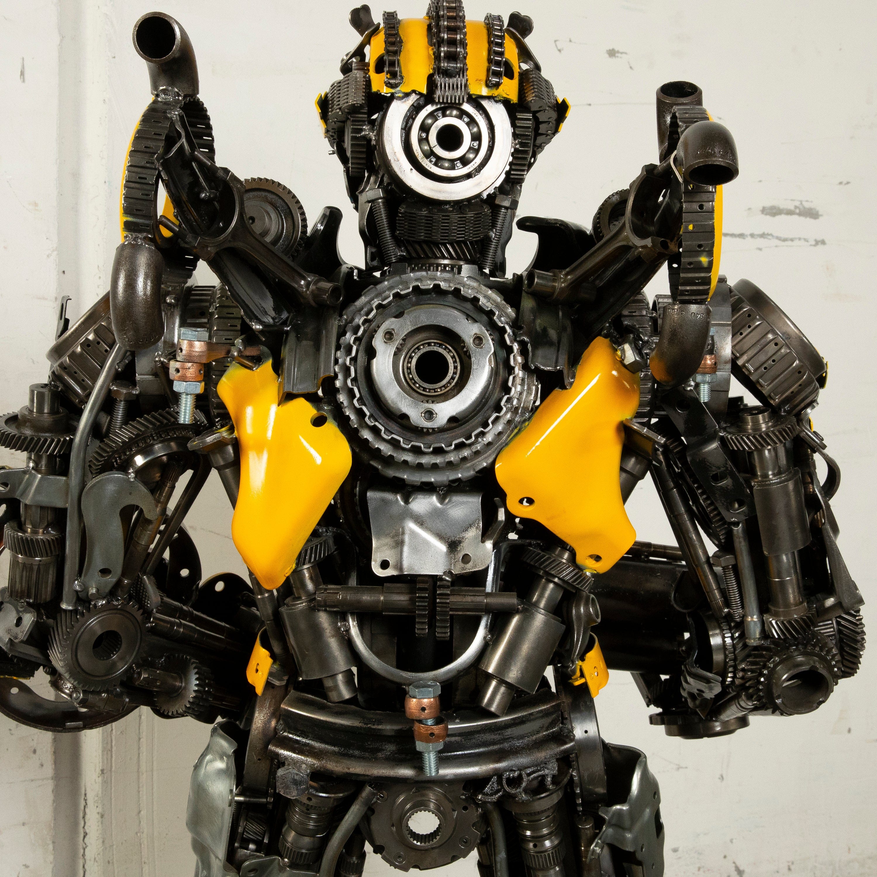 Kalifano Recycled Metal Art 55" Bumblebee Inspired Recycled Metal Art Sculpture RMS-BB140-S09