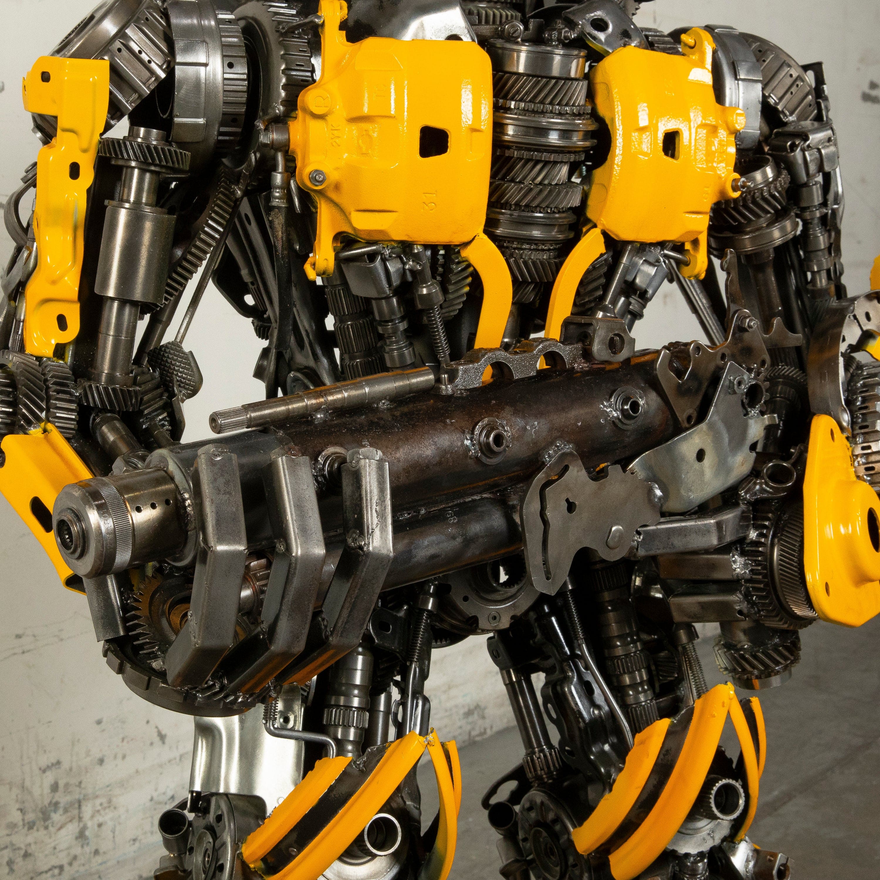 Kalifano Recycled Metal Art 55" Bumblebee Inspired Recycled Metal Art Sculpture RMS-BB140-S09