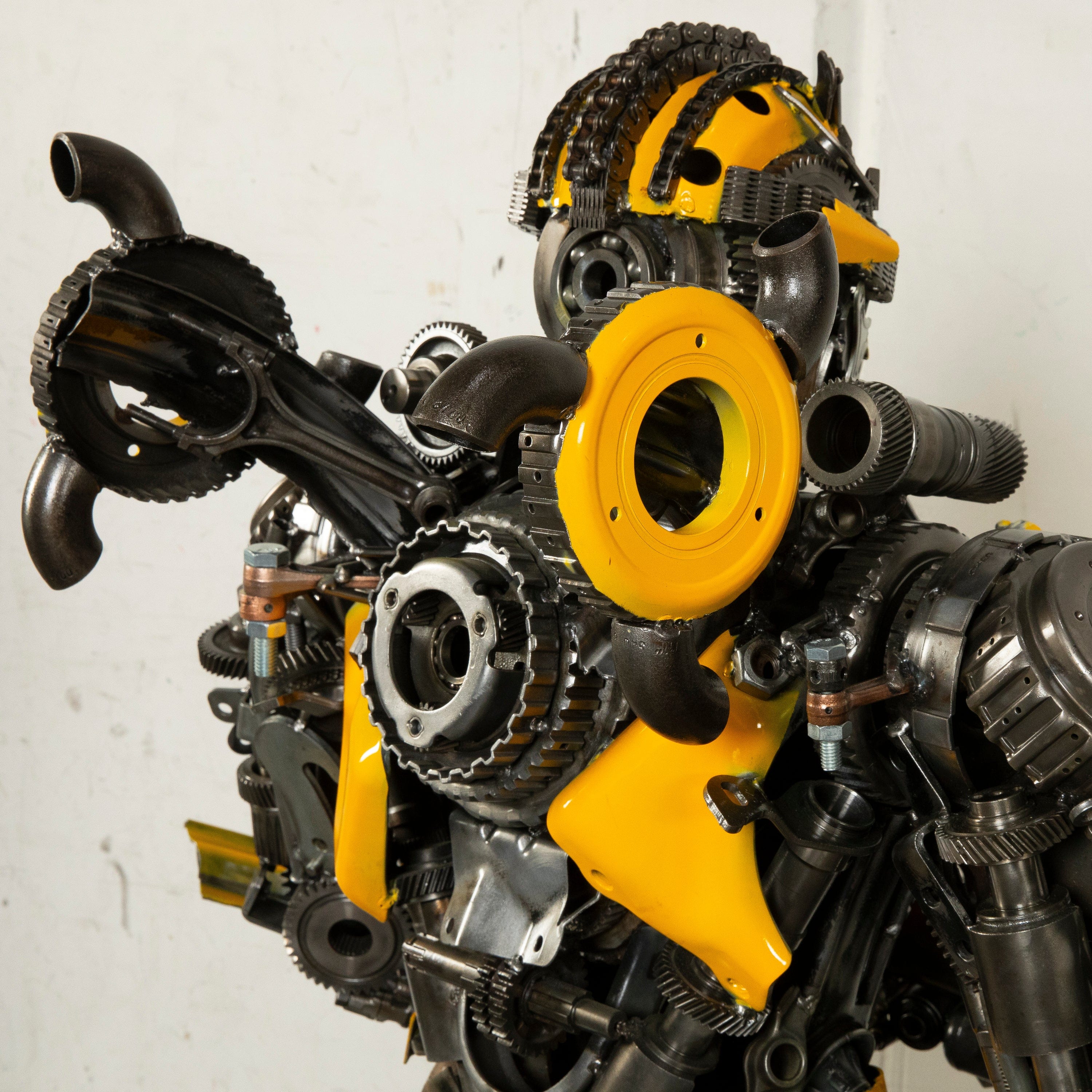 Kalifano Recycled Metal Art 55" Bumblebee Inspired Recycled Metal Art Sculpture RMS-BB140-S09