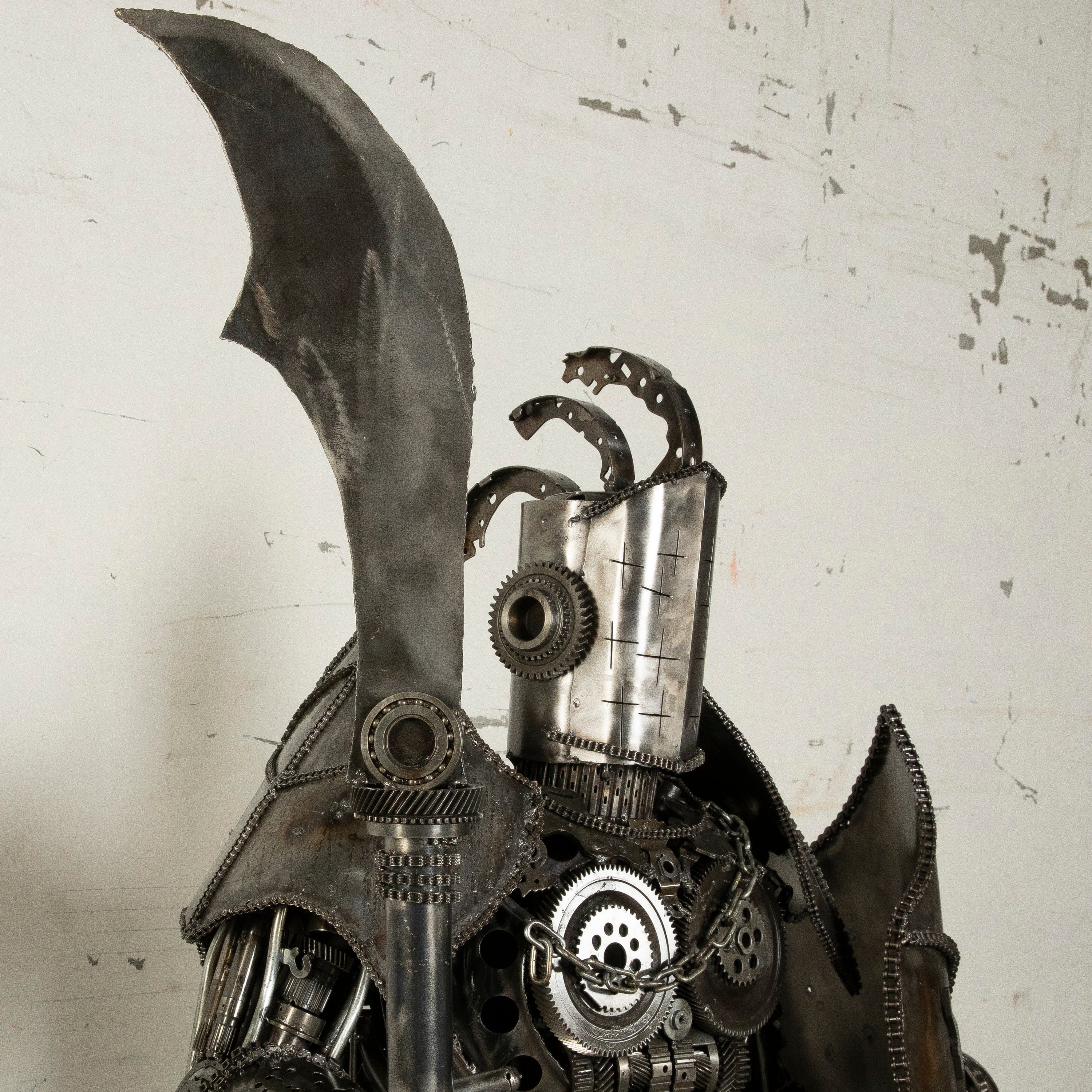 Kalifano Recycled Metal Art 55" Knight Recycled Metal Art Sculpture RMS-KN140-S01