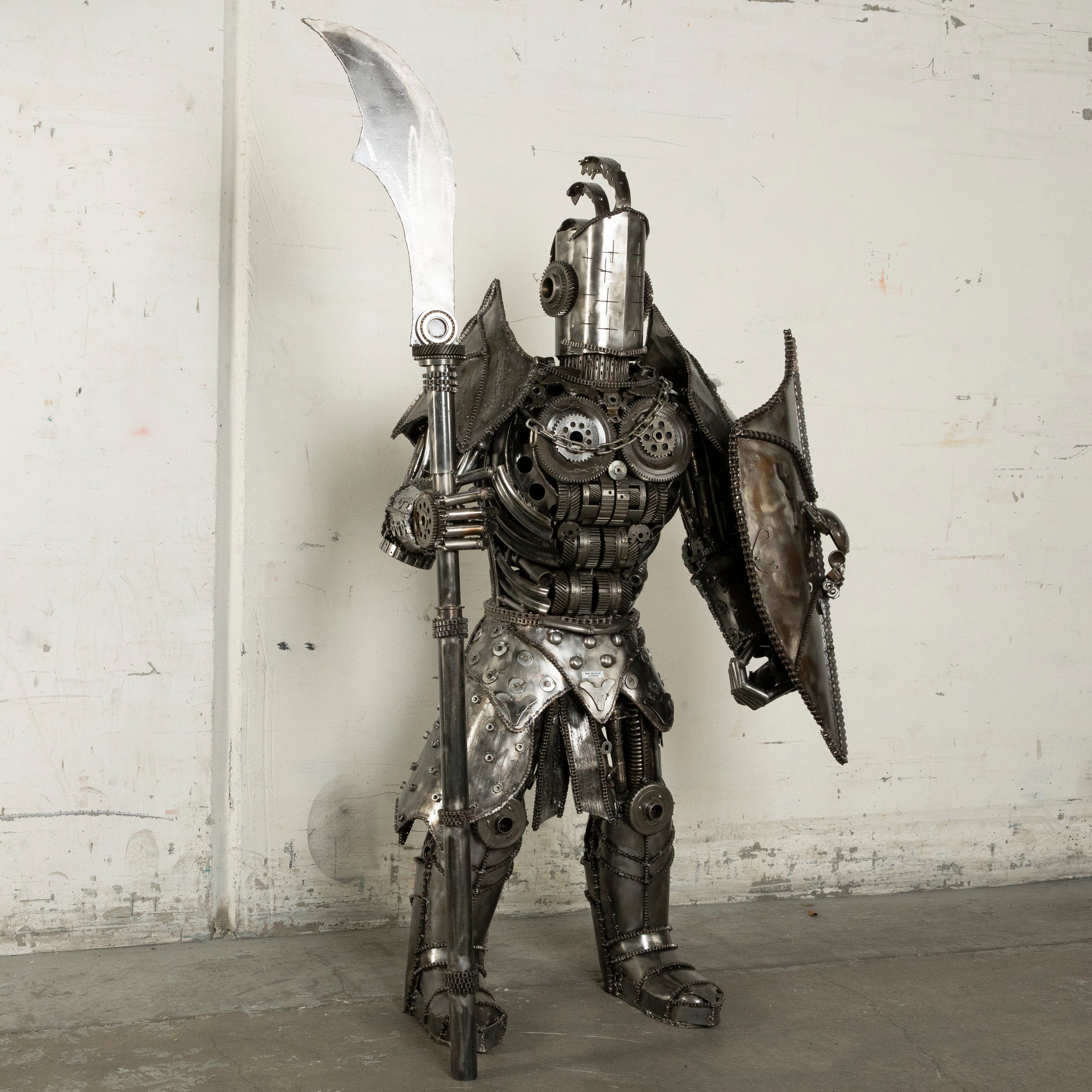 Kalifano Recycled Metal Art 55" Knight Recycled Metal Art Sculpture RMS-KN140-S01