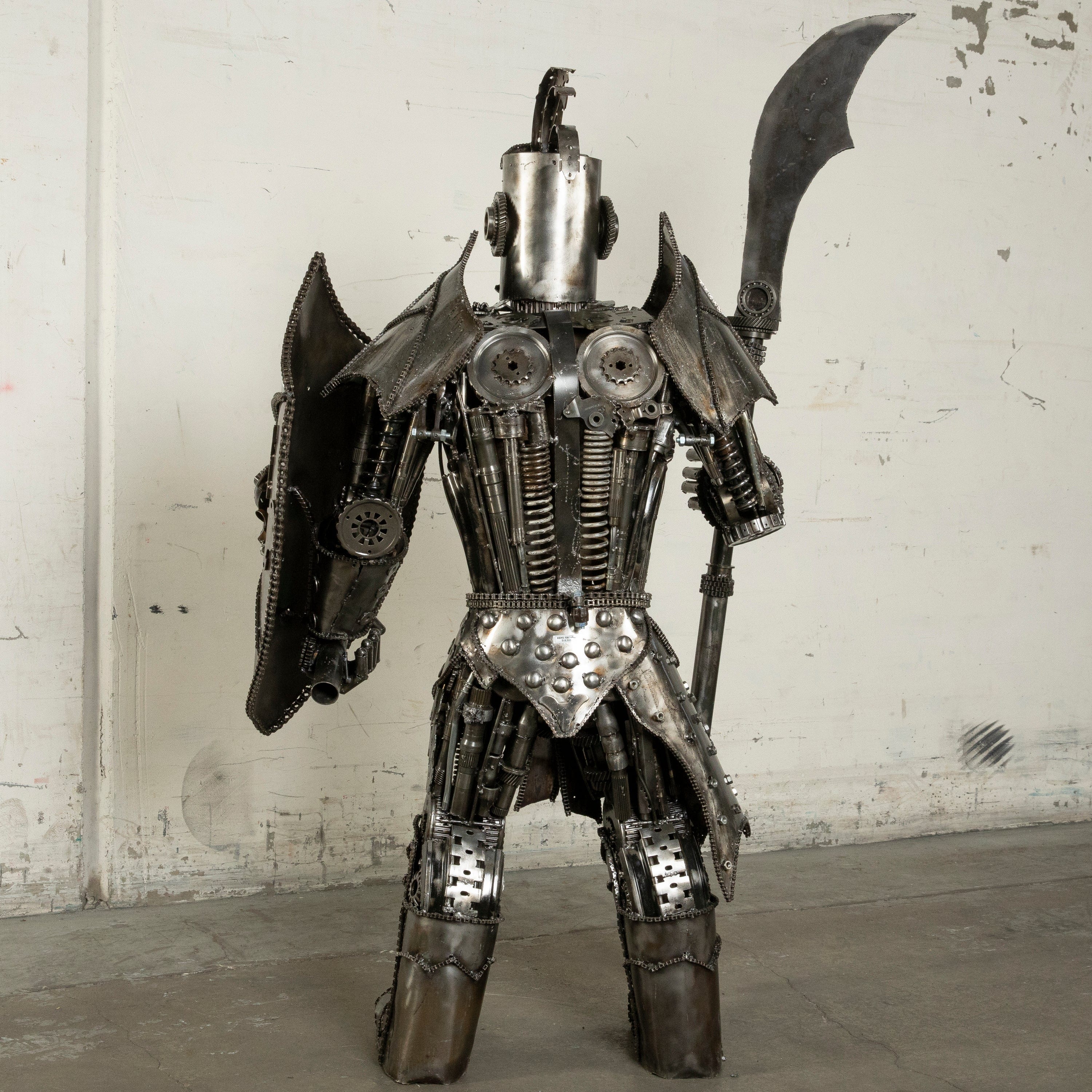 Kalifano Recycled Metal Art 55" Knight Recycled Metal Art Sculpture RMS-KN140-S01