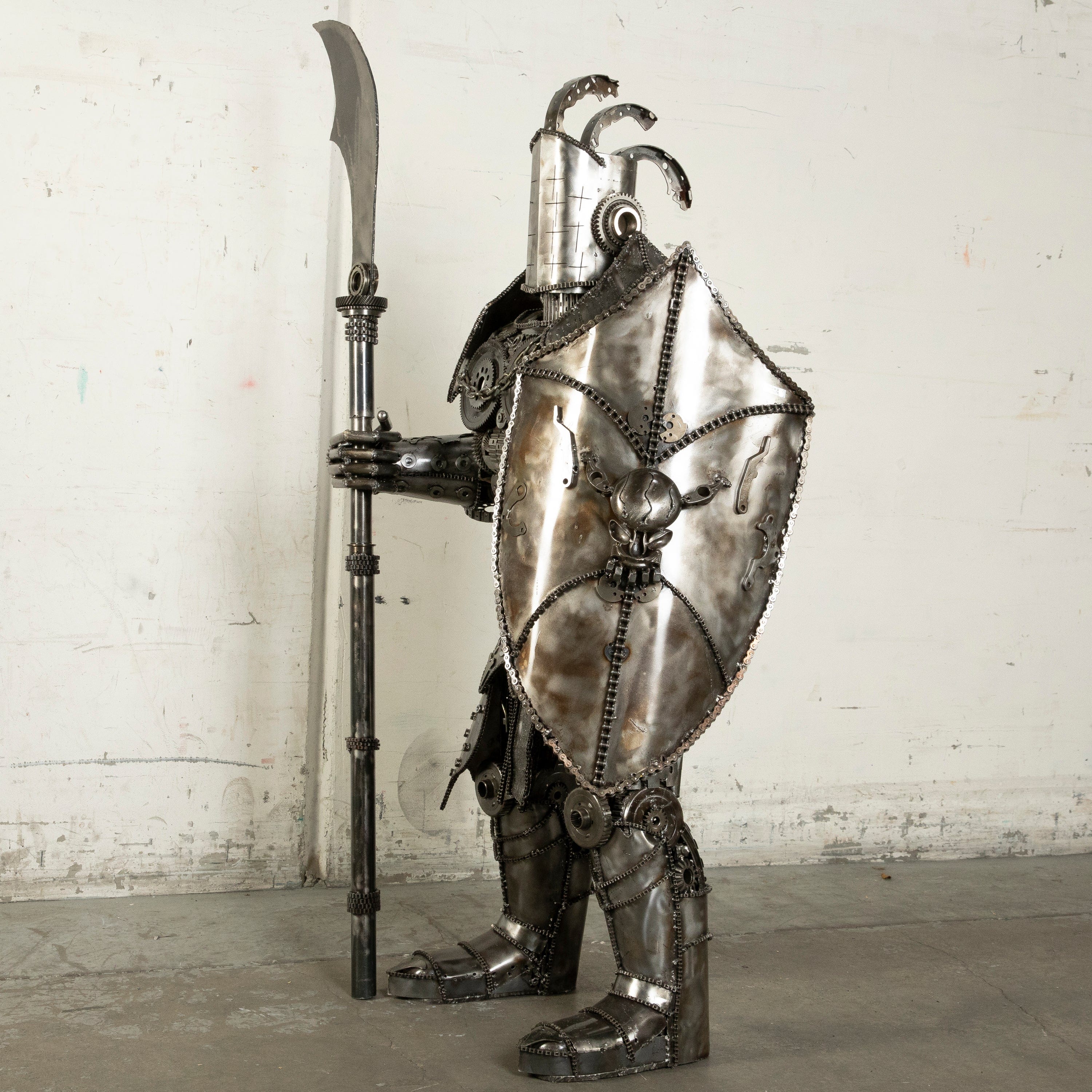 Kalifano Recycled Metal Art 55" Knight Recycled Metal Art Sculpture RMS-KN140-S01