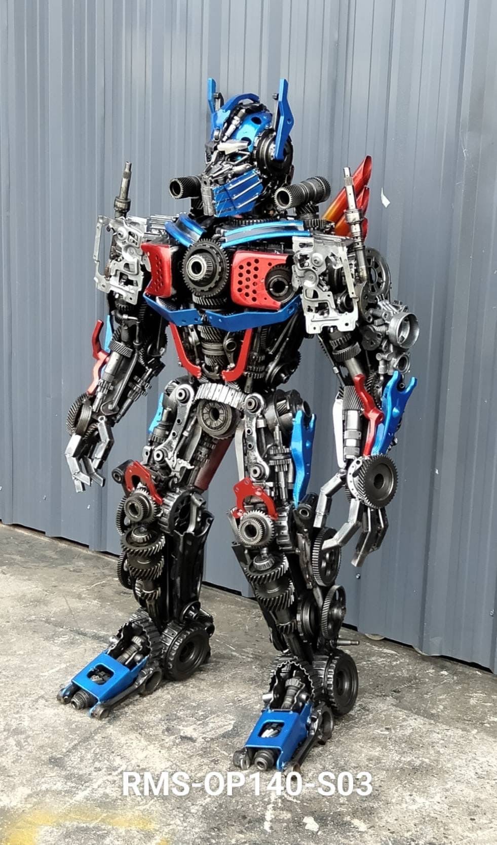 Kalifano Recycled Metal Art 55" Optimus Prime Inspired Recycled Metal Art Sculpture RMS-OP140-S03